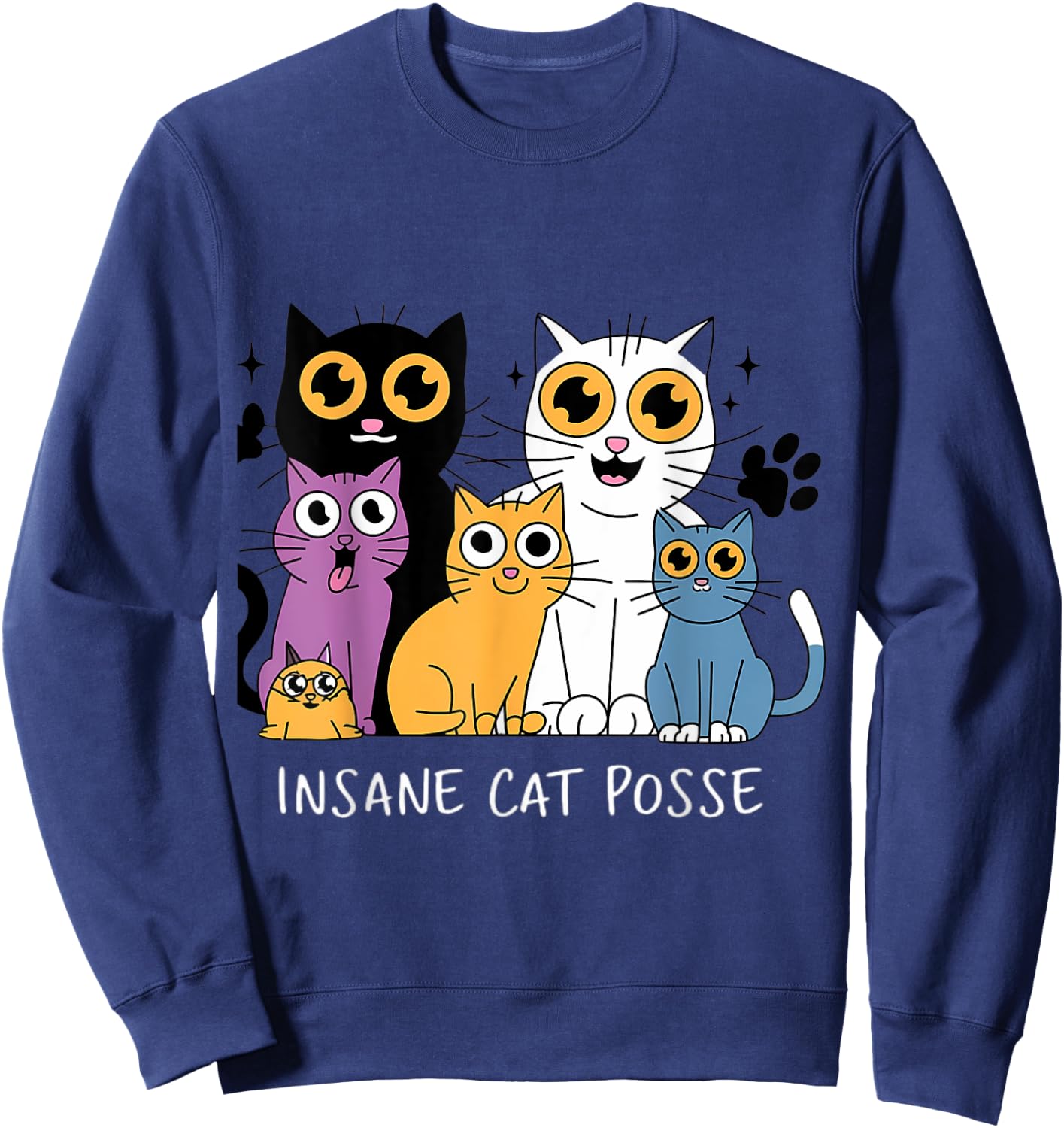 Funny Cat Insane Cat Posse Women Sweatshirt - Sweatshirt | Navy