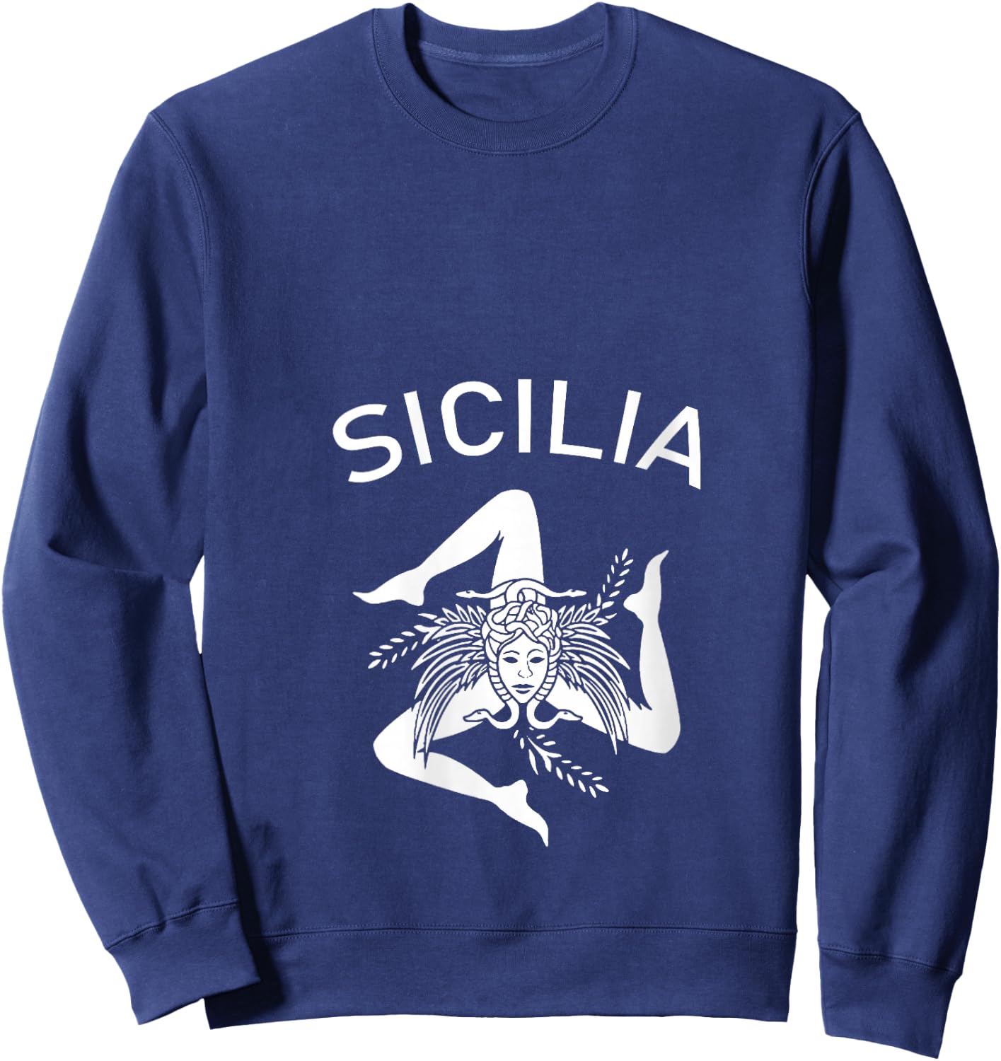 Sicilia Flag Sicily Palermo Italy V-Neck Sweatshirt - Sweatshirt | Navy