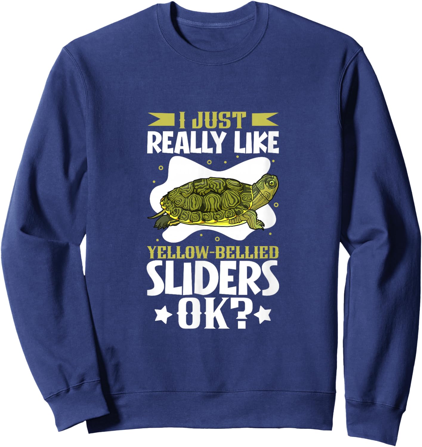 I Love My Yellow Cheek Turtle Sweatshirt - Sweatshirt | Navy
