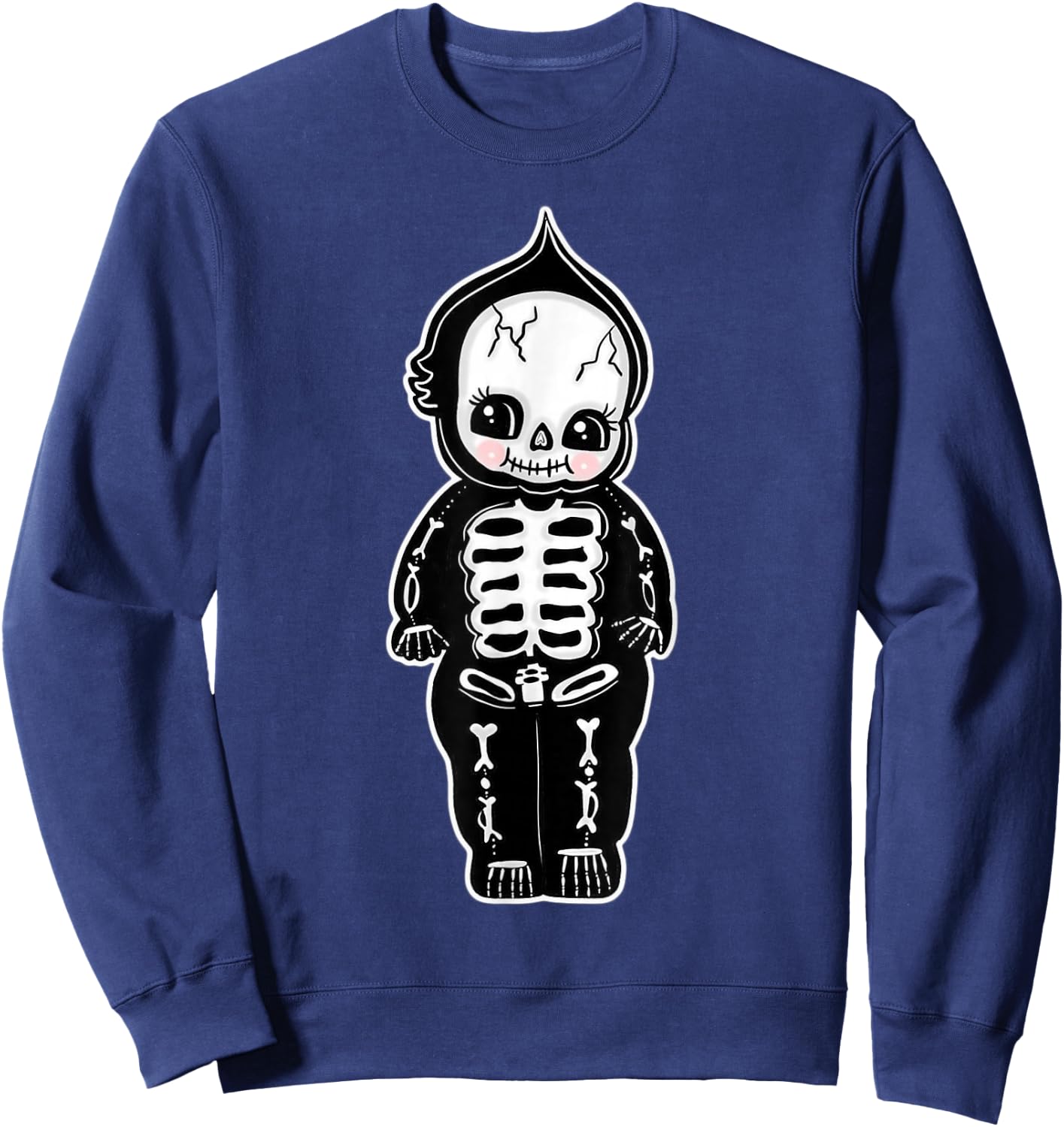 Skeleton Kewpie Baby Blackwork Sweatshirt - Sweatshirt | Navy