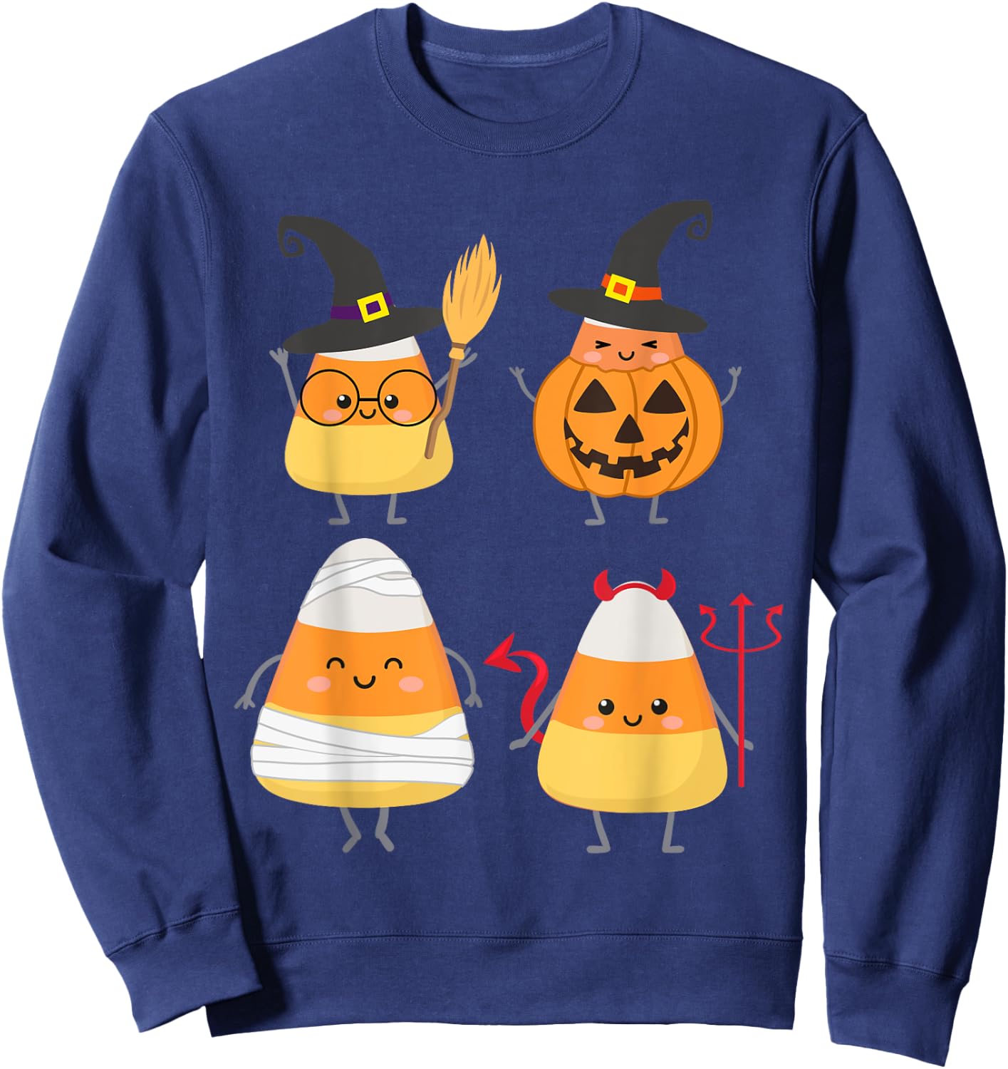 Candy Corn Costume Characters - Cute Halloween Sweatshirt - Sweatshirt | Navy