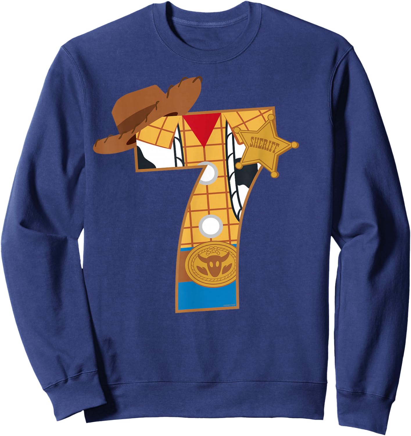 Disney and Pixar's Toy Story Seventh Birthday 7 Years Old Sweatshirt - Sweatshirt | Navy