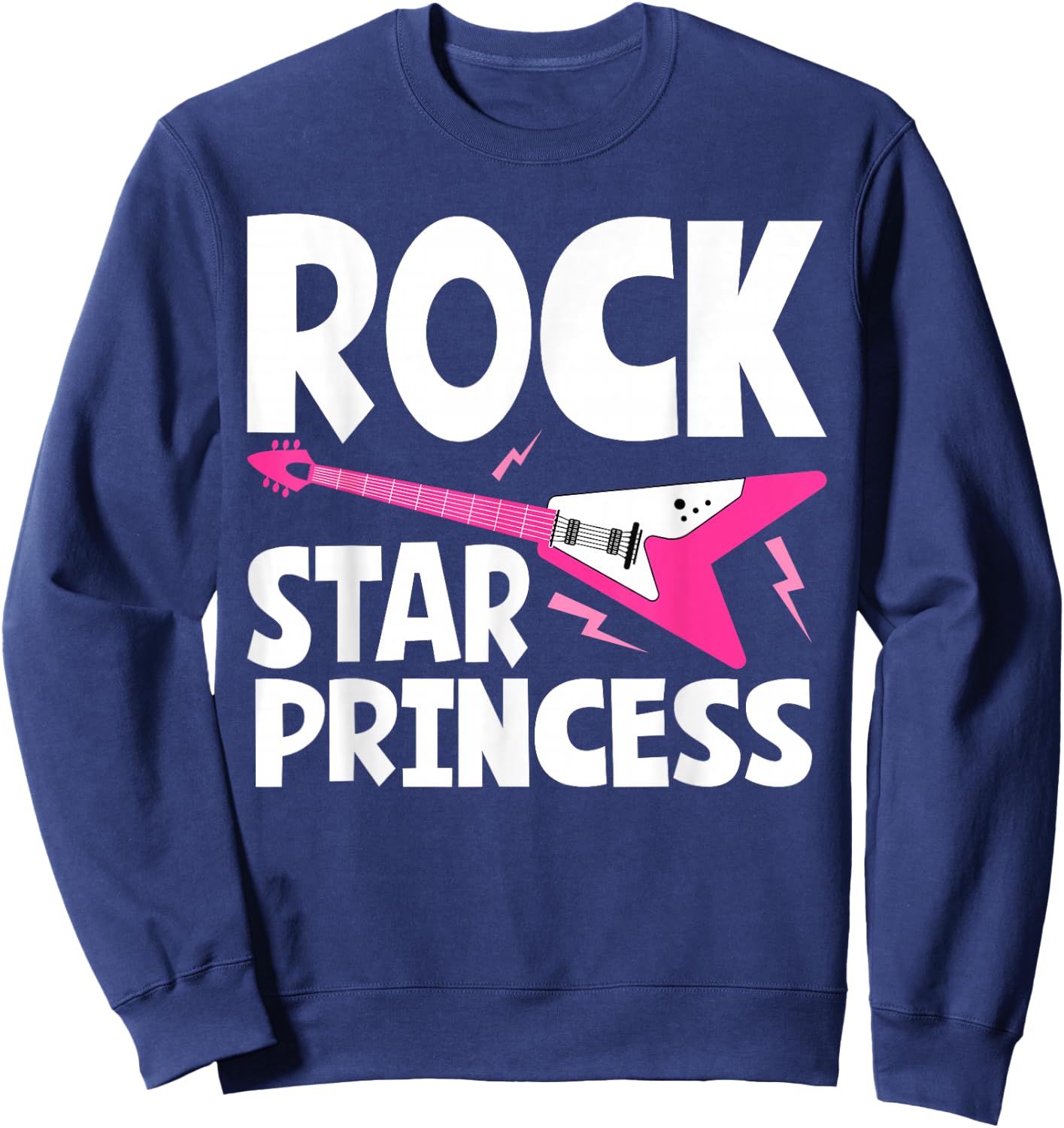 Rock Star Princess Guitar Music Sweatshirt - Sweatshirt | Navy