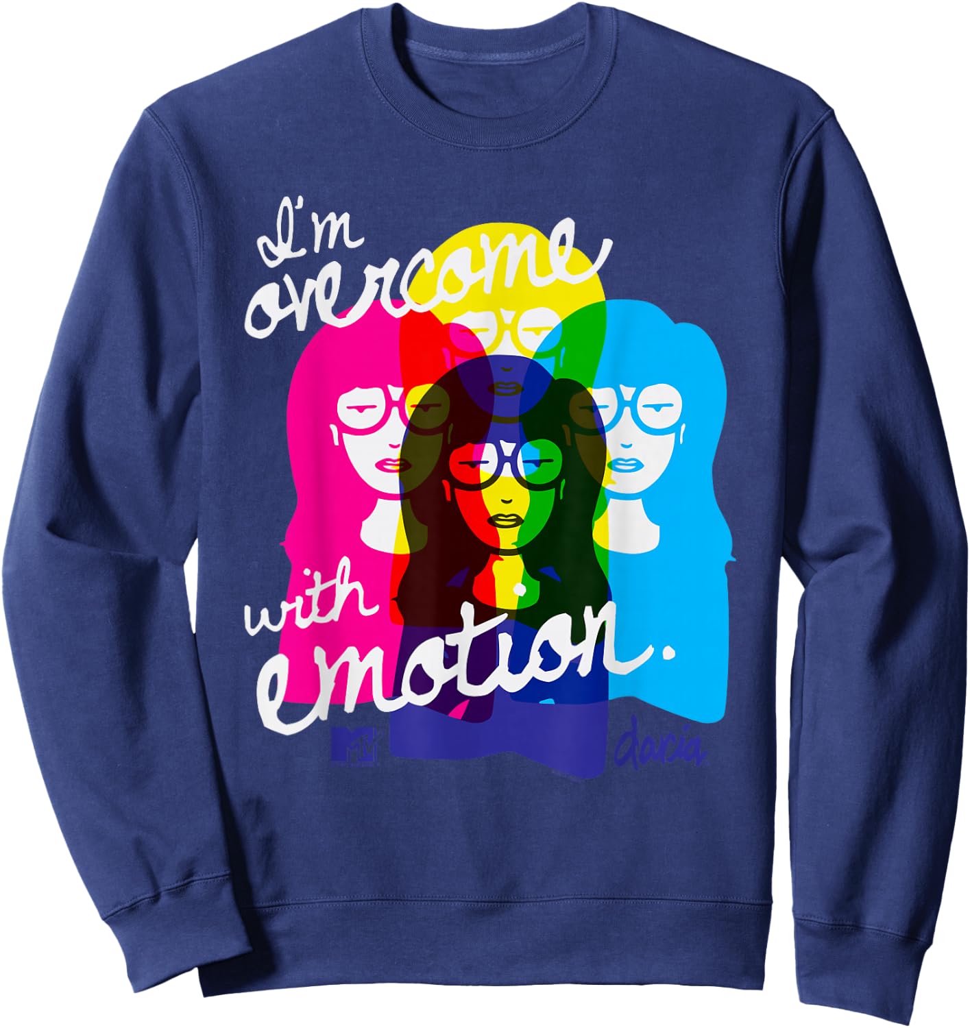 Daria I'm Overcome With Emotion Colorful Sweatshirt - Sweatshirt | Navy