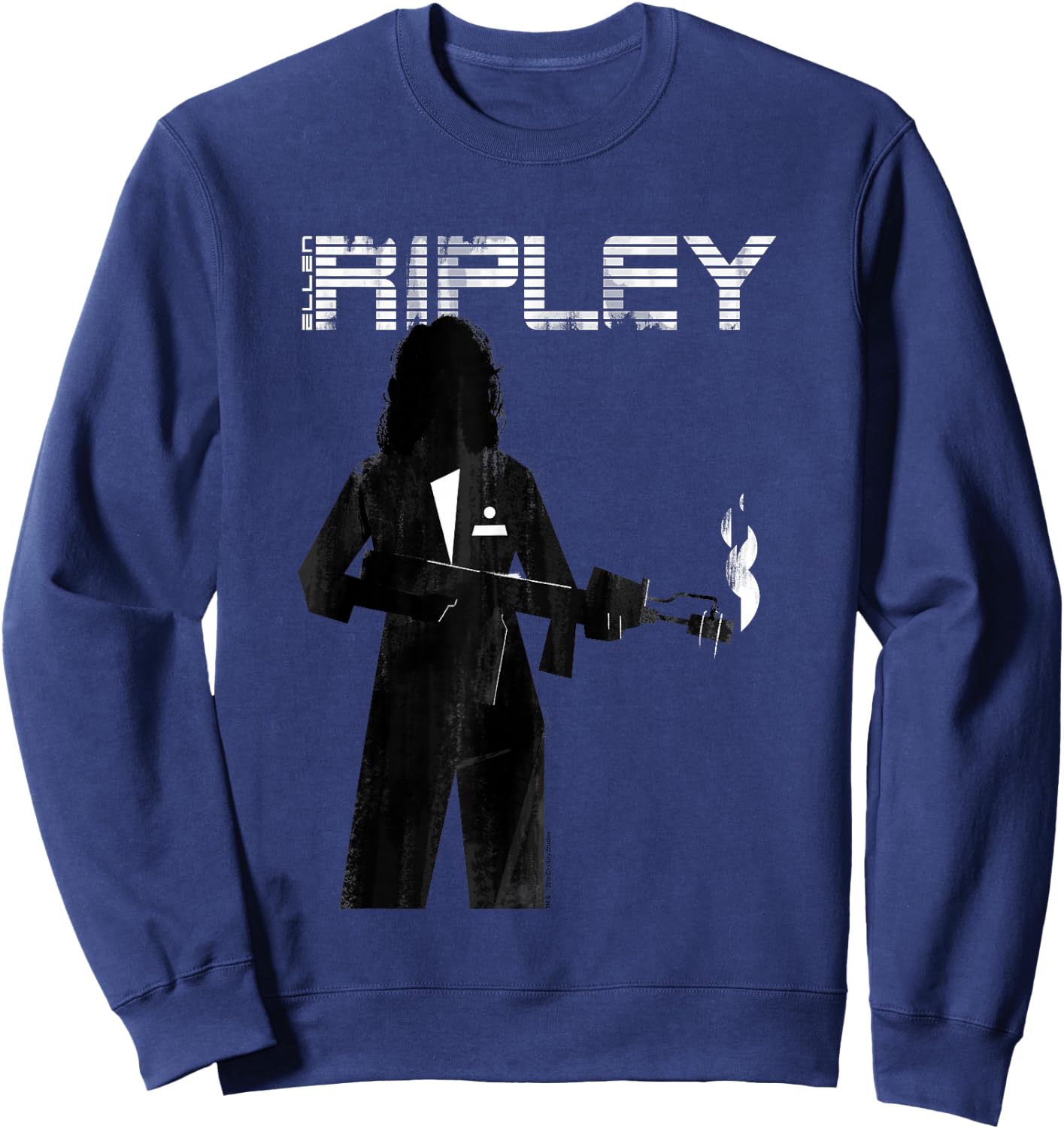 Aliens Iconic Strong Ellen Ripley Retro Silhouette Portrait Sweatshirt - Sweatshirt | Navy