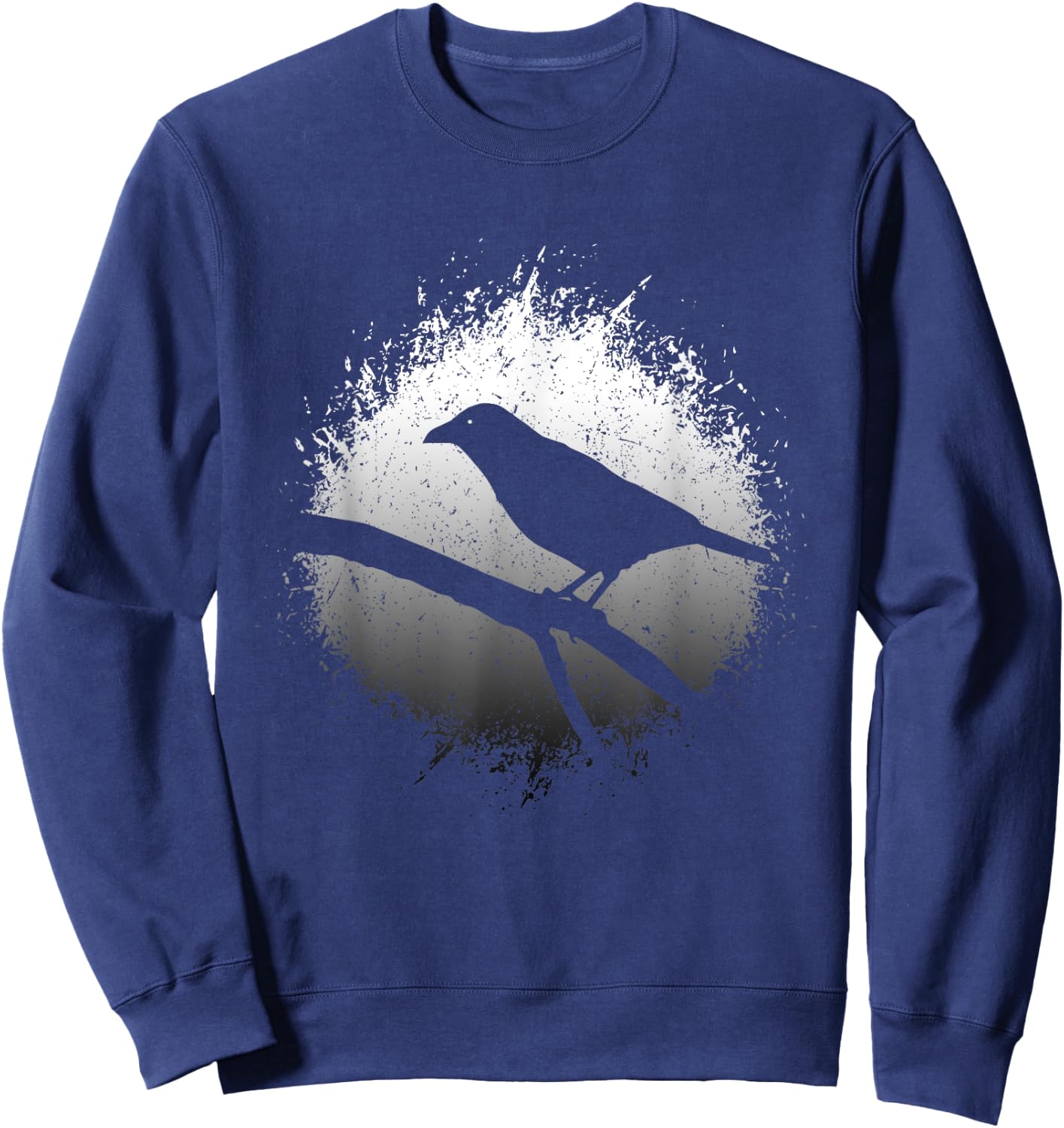 Black Raven Crow Gothic Bird Silhouette Sweatshirt - Sweatshirt | Navy