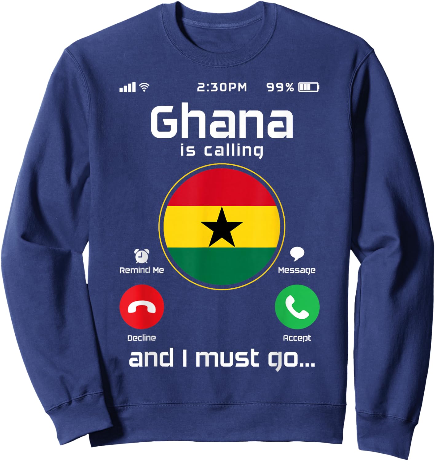 Ghana calls the flag of Ghana African Roots Pride Vintage Sweatshirt - Sweatshirt | Navy
