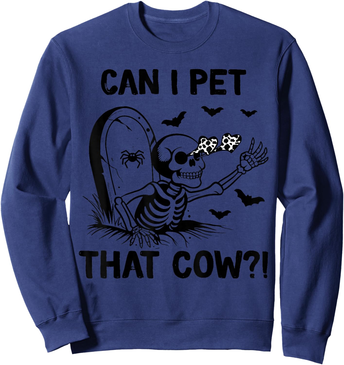 Can I Pet That Cow Halloween Sweatshirt - Sweatshirt | Navy
