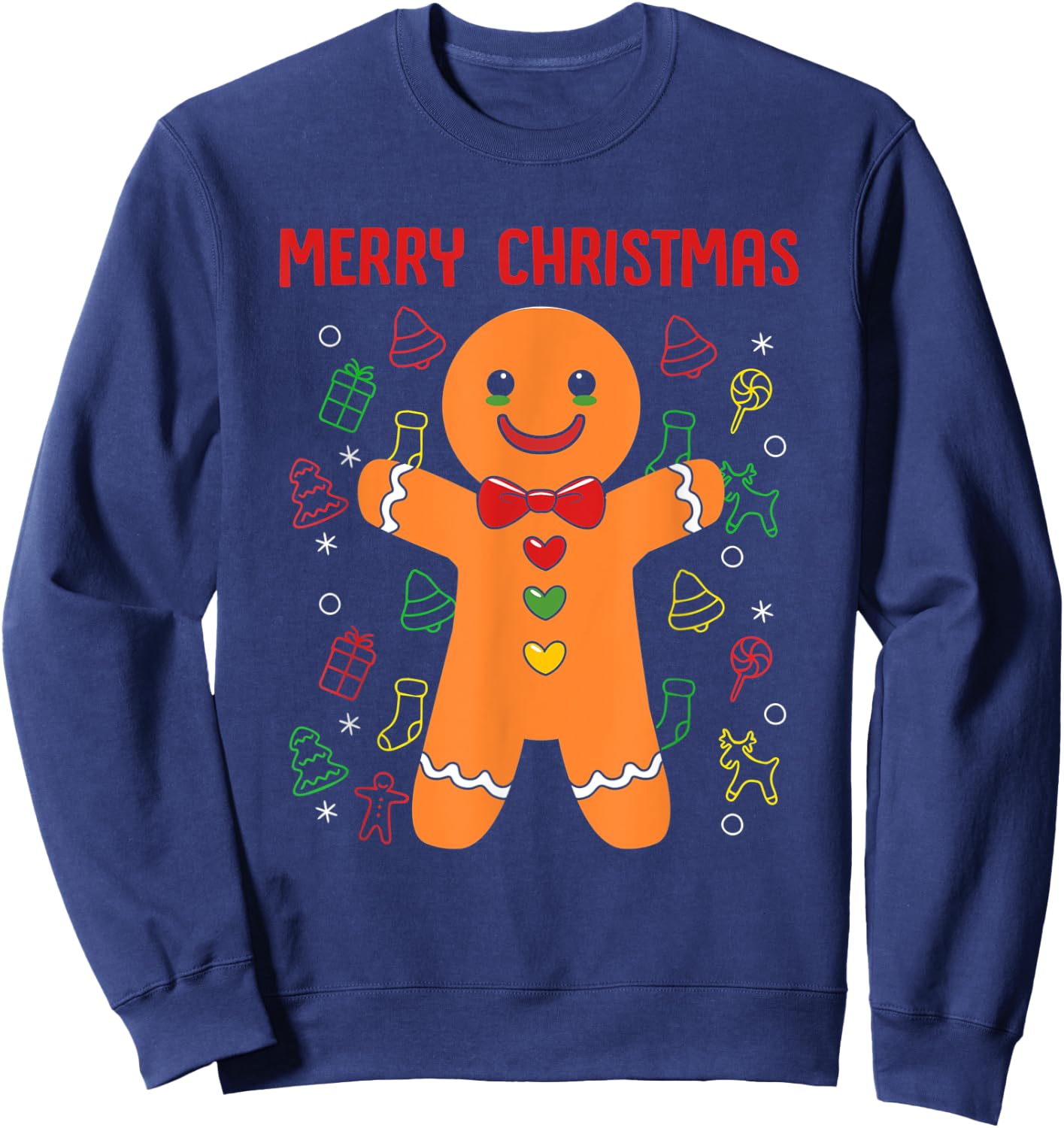 Gingerbread Merry Christmas Sweatshirt - Sweatshirt | Navy