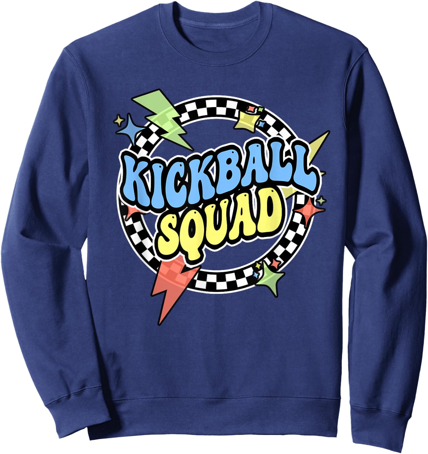 Retro Kickball Shirt For Kids Adults Men Boy Kickball Squad Sweatshirt - Sweatshirt | Navy