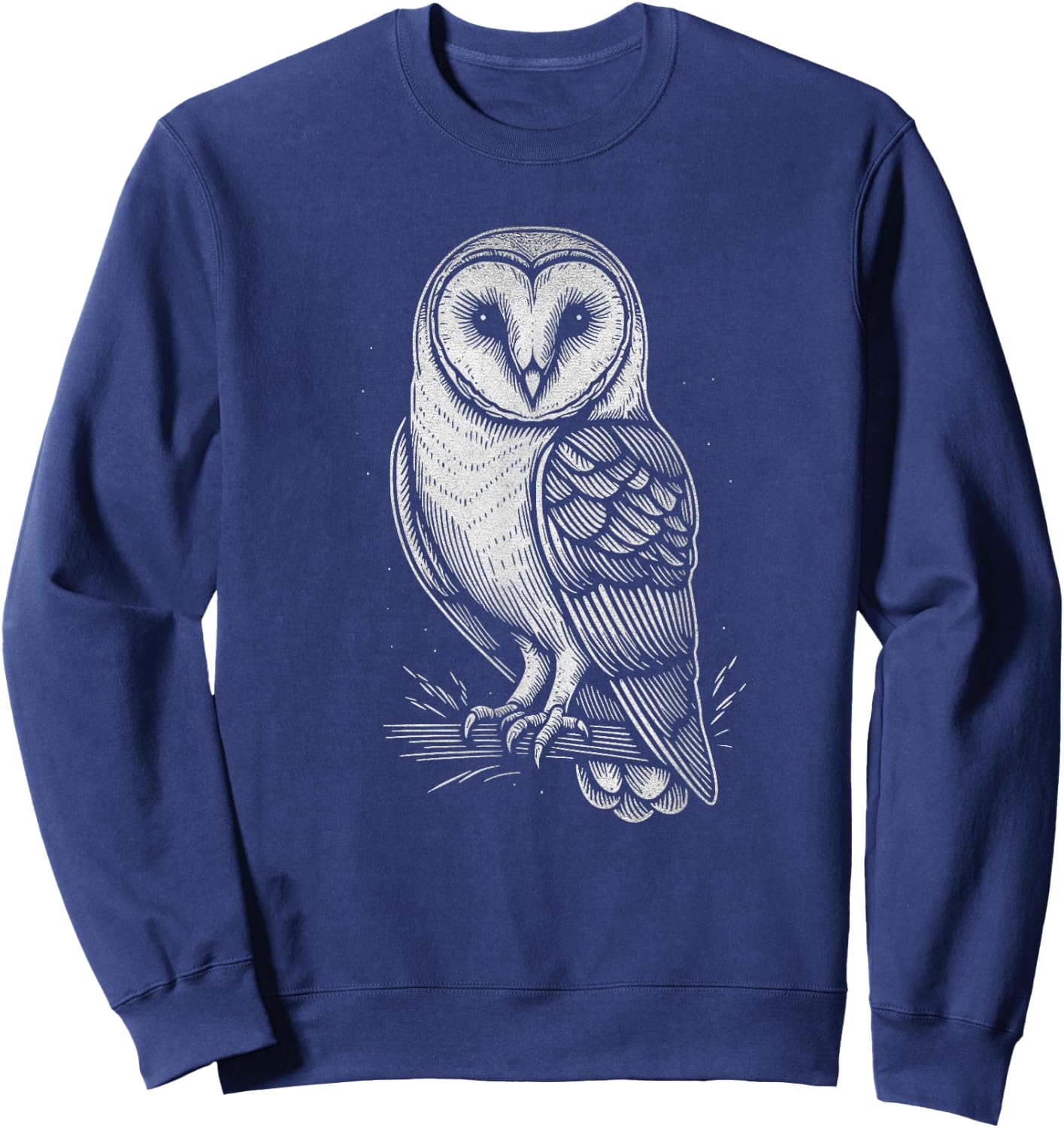 Barn Owl Graphic Art Design And Men Sweatshirt - Sweatshirt | Navy