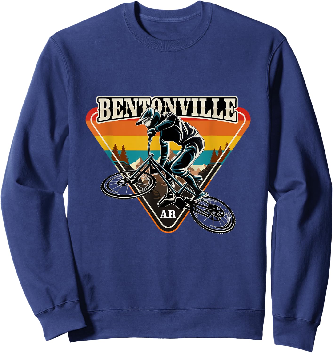 Bentonville Arkansas Mountain Bike Cycling Adventure Sport Sweatshirt - Sweatshirt | Navy