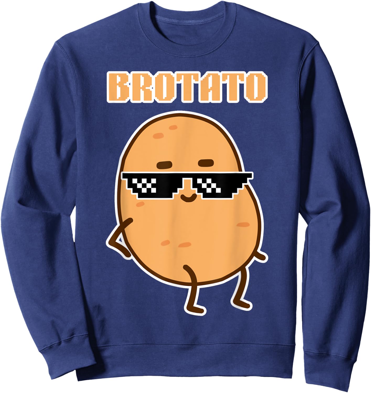 Brotato Potato Lover Brother Friendship Funny Potato Day Sweatshirt - Sweatshirt | Navy