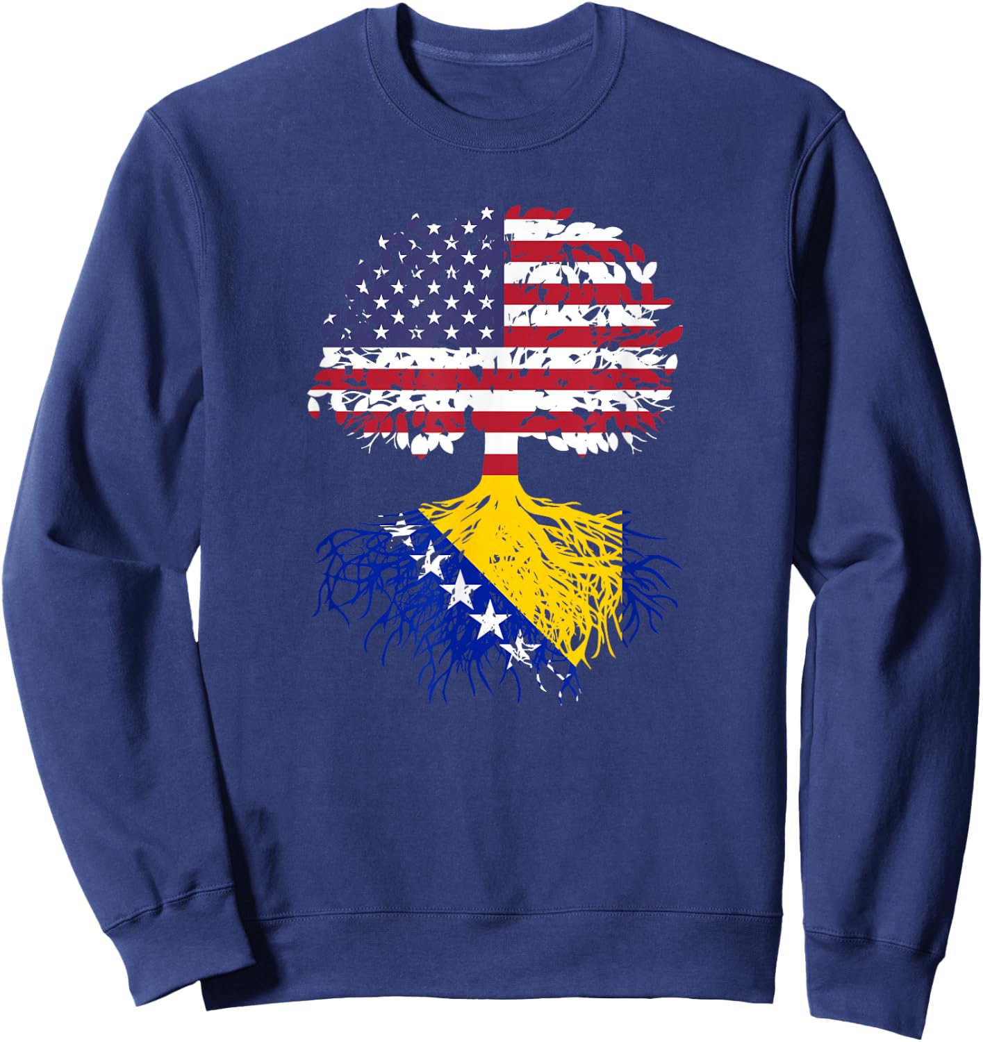 Bosnian Roots Bosnia National Heritage Tree Gift Sweatshirt - Sweatshirt | Navy