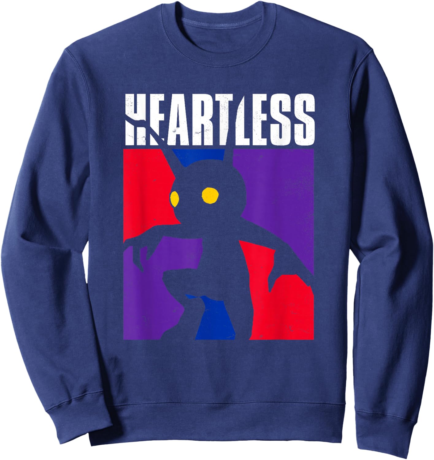 Disney Kingdom Hearts Heartless Color Mosaic Chest Poster Sweatshirt - Sweatshirt | Navy