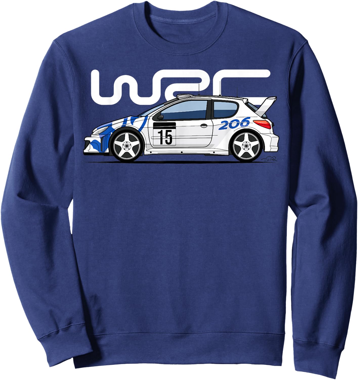 206 WRC World Rally Sports Car Sweatshirt - Sweatshirt | Navy