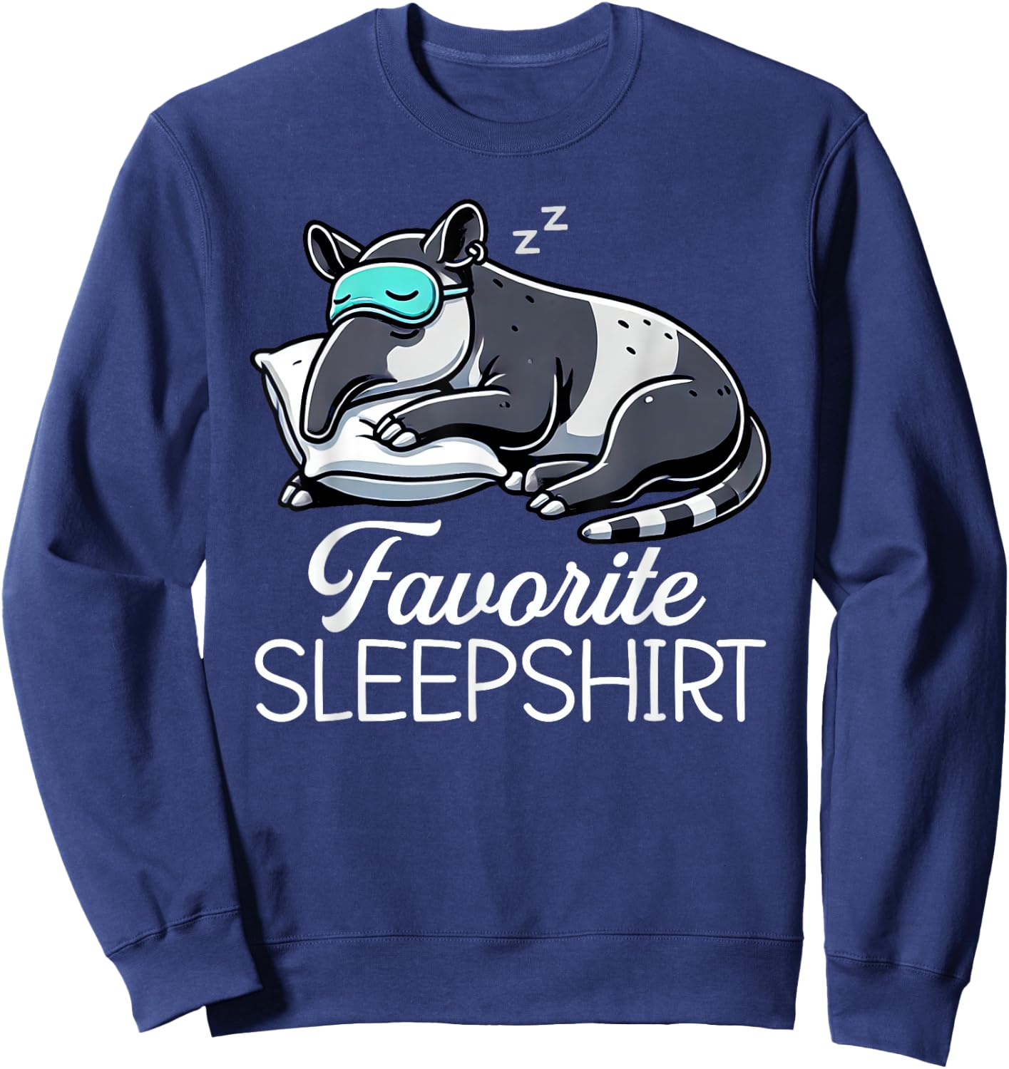 Tapir Official Sleep Shirt Funny Tapir Napping Pyjamas Sweatshirt - Sweatshirt | Navy