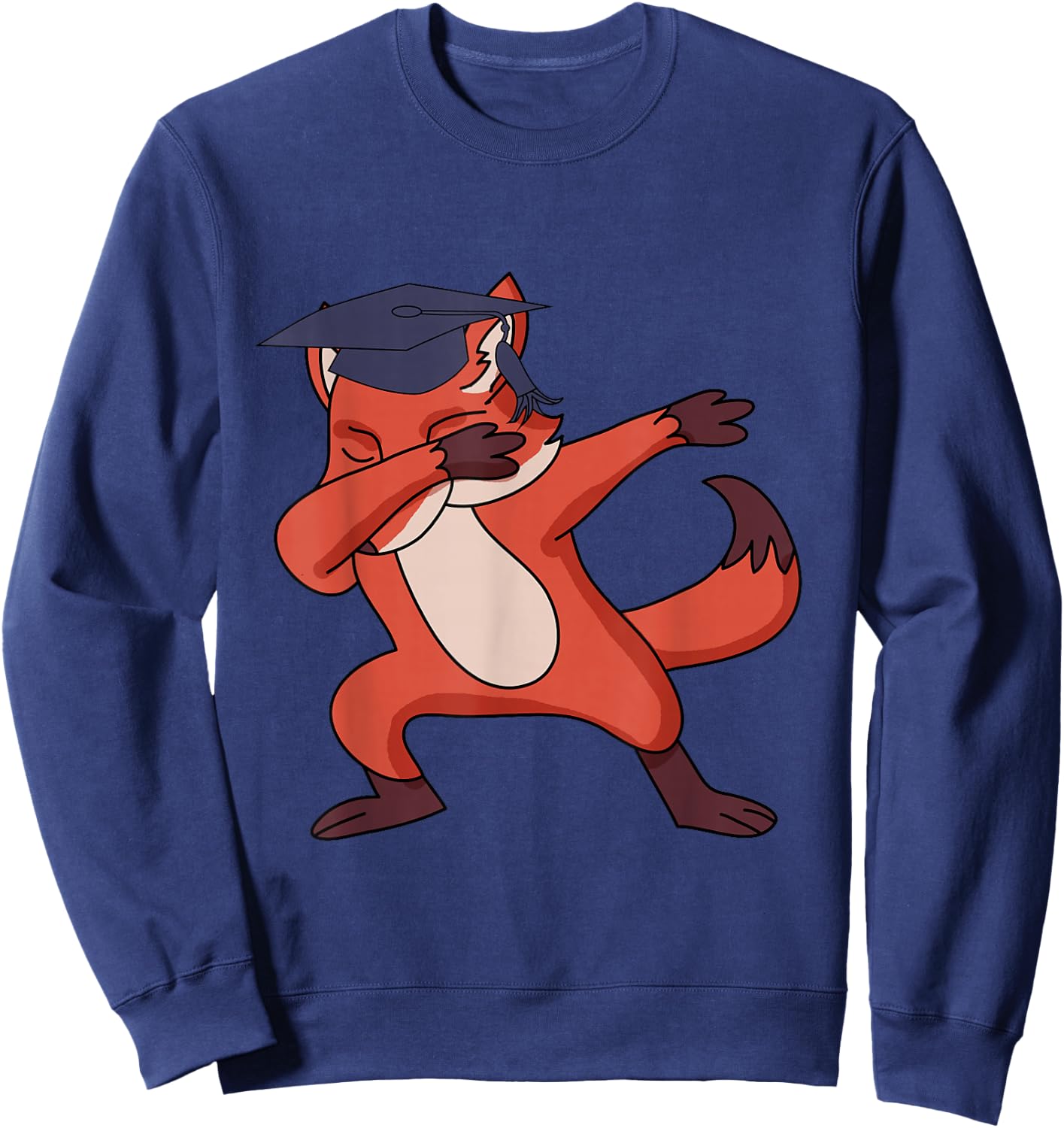 Dabbing Graduate Fox - Funny Graduation Animal Shirt Sweatshirt - Sweatshirt | Navy