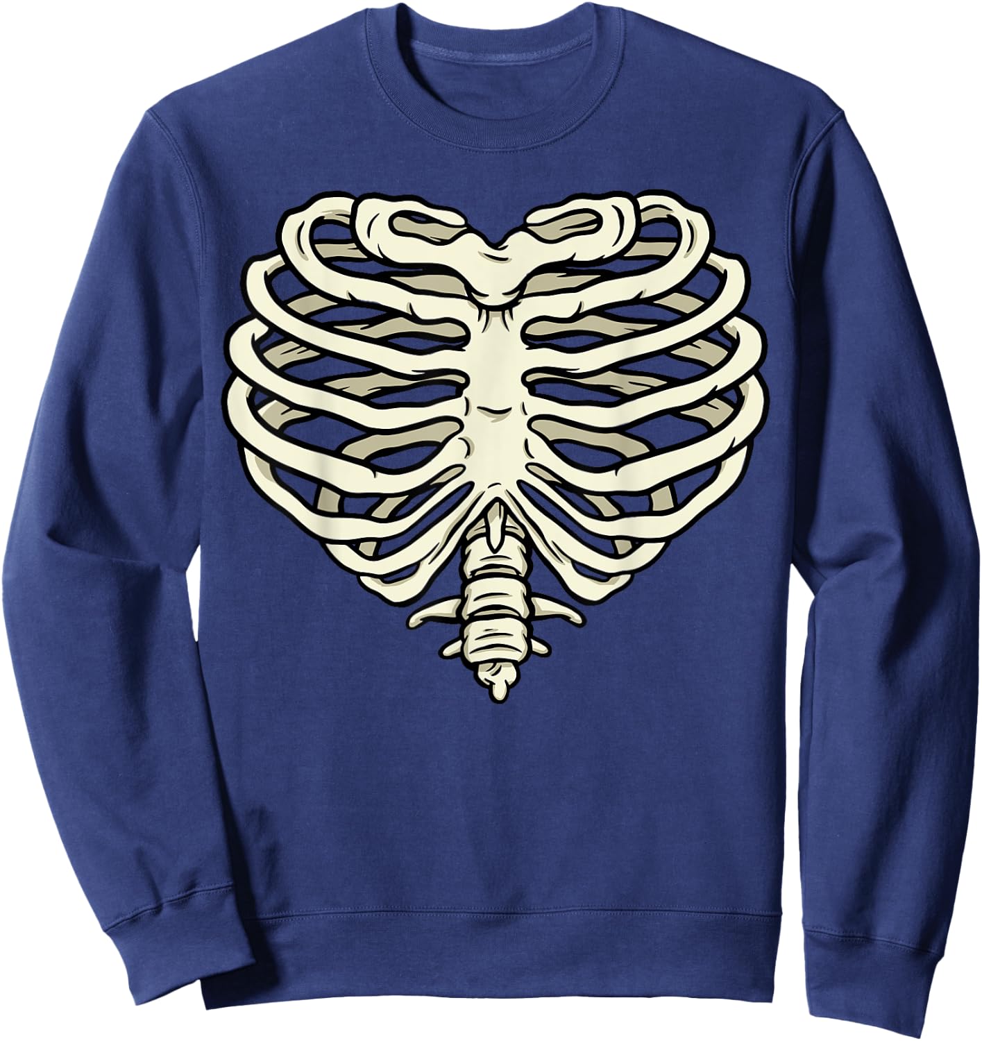 Heart Rib Cage Skeleton Bone Sweatshirt - Sweatshirt | Navy