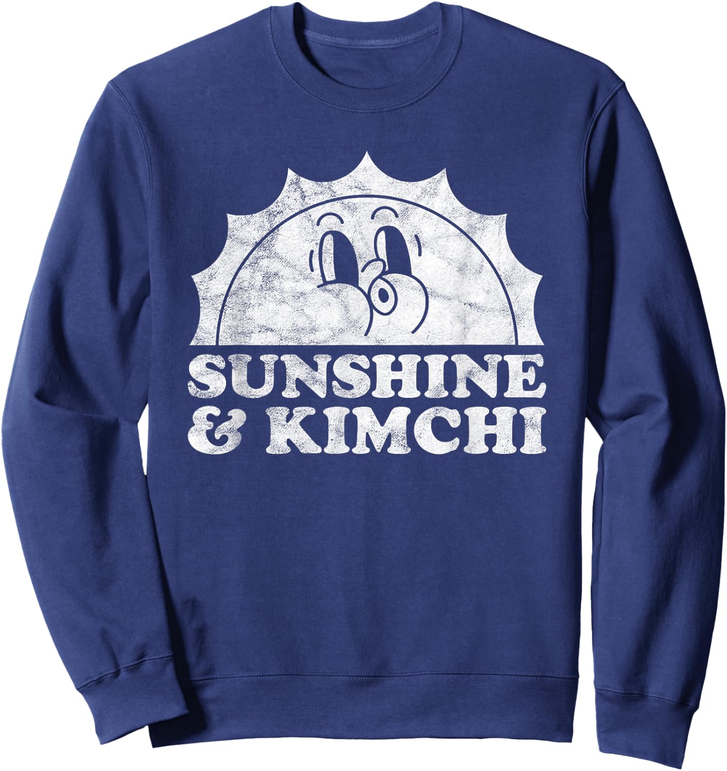 Sunshine and Kimchi Retro Vintage Sun Sweatshirt - Sweatshirt | Navy
