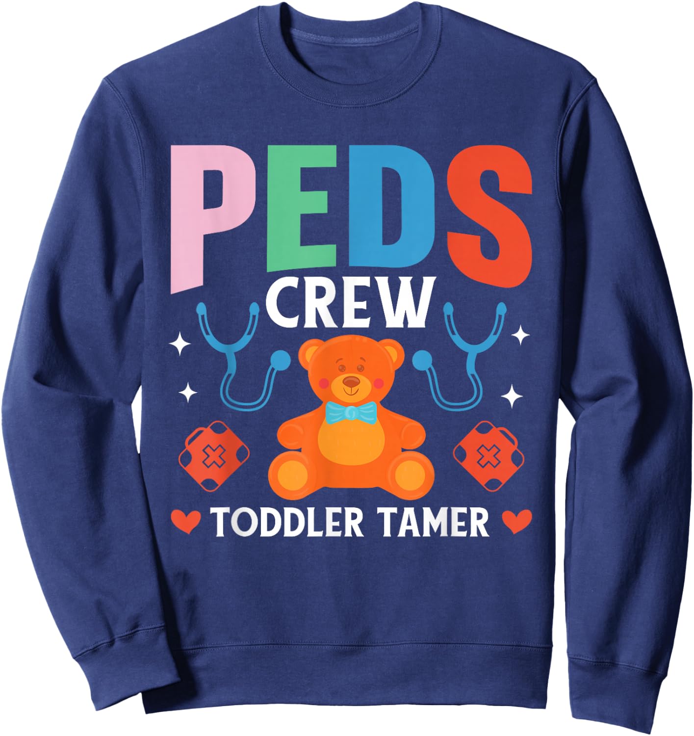 Peds Crew Pediatric Nurse Squad Peds Nurse Pediatric Nursing Sweatshirt - Sweatshirt | Navy