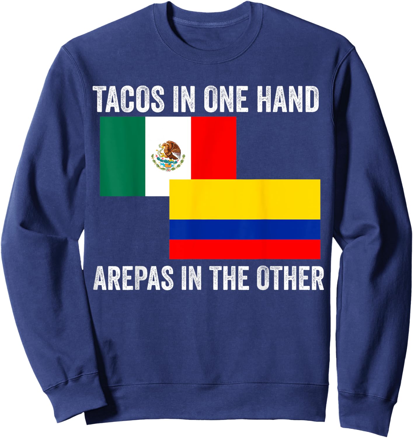 Half Colombian Half Mexican Flag 1/2 Heritage Pride Sweatshirt - Sweatshirt | Navy