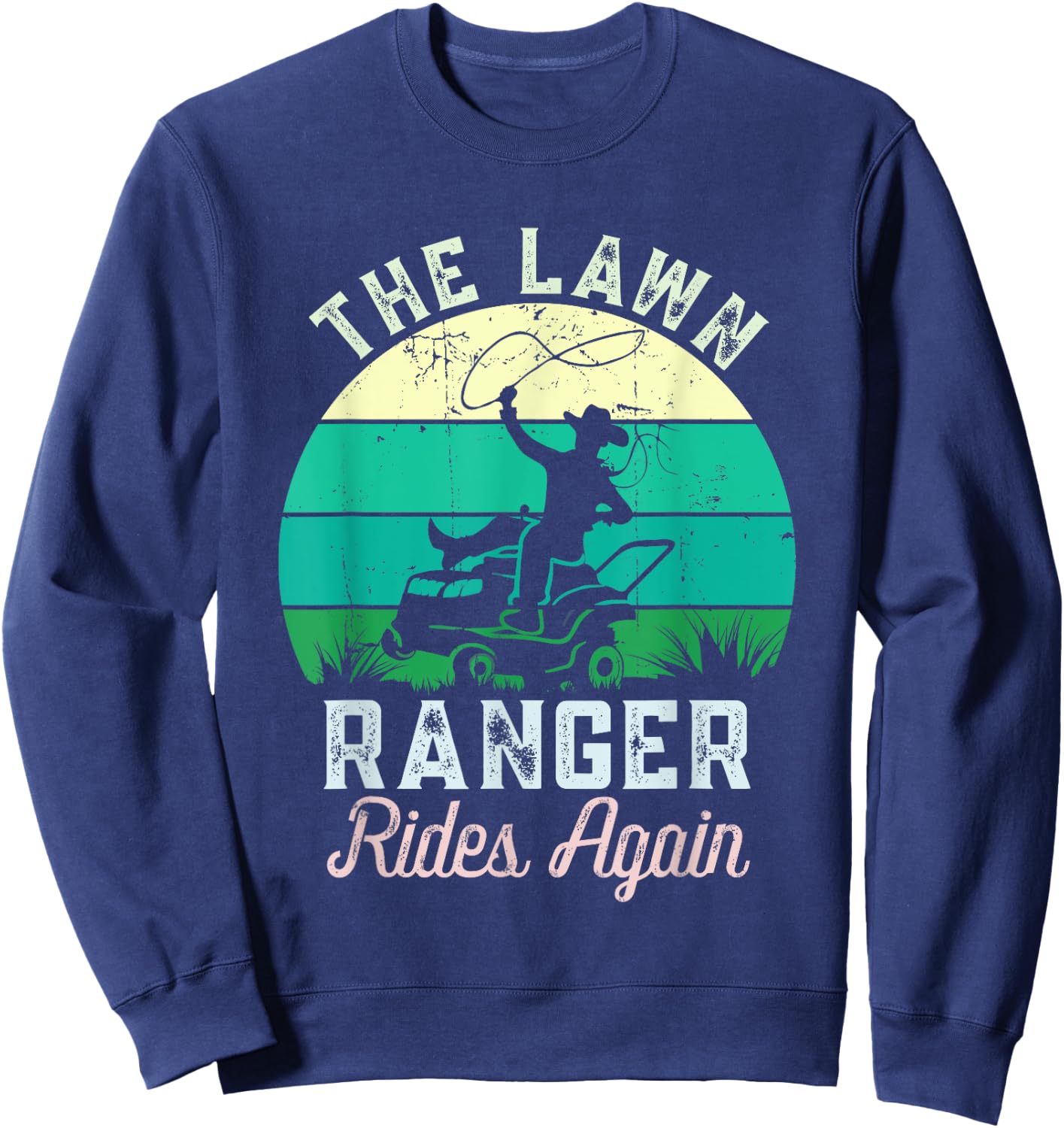 Lawn Life Styles Creations -Adults, Kids Funny Lawn Caretaker Lawnmower Sweatshirt - Sweatshirt | Navy