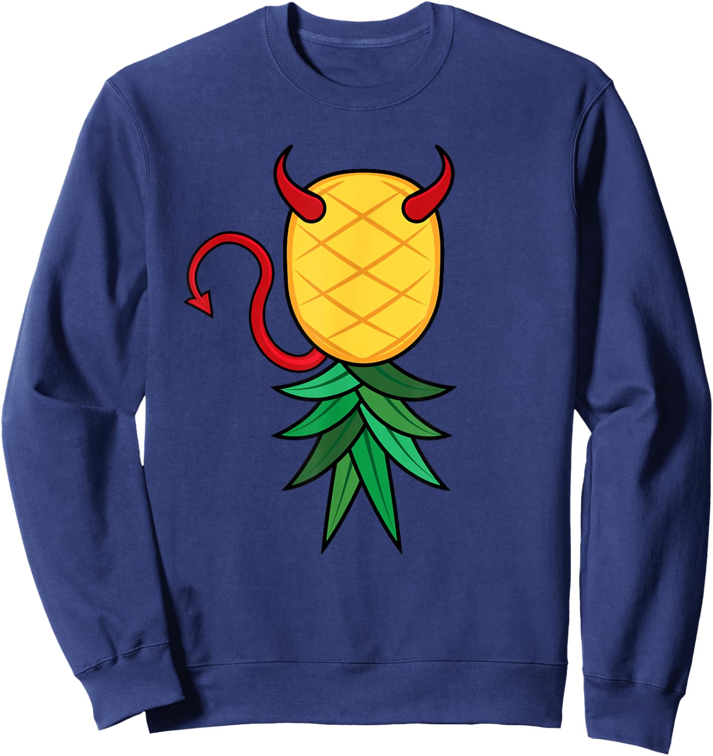 Halloween Devil Costume Upside Down Pineapple Swinger Sweatshirt - Sweatshirt | Navy