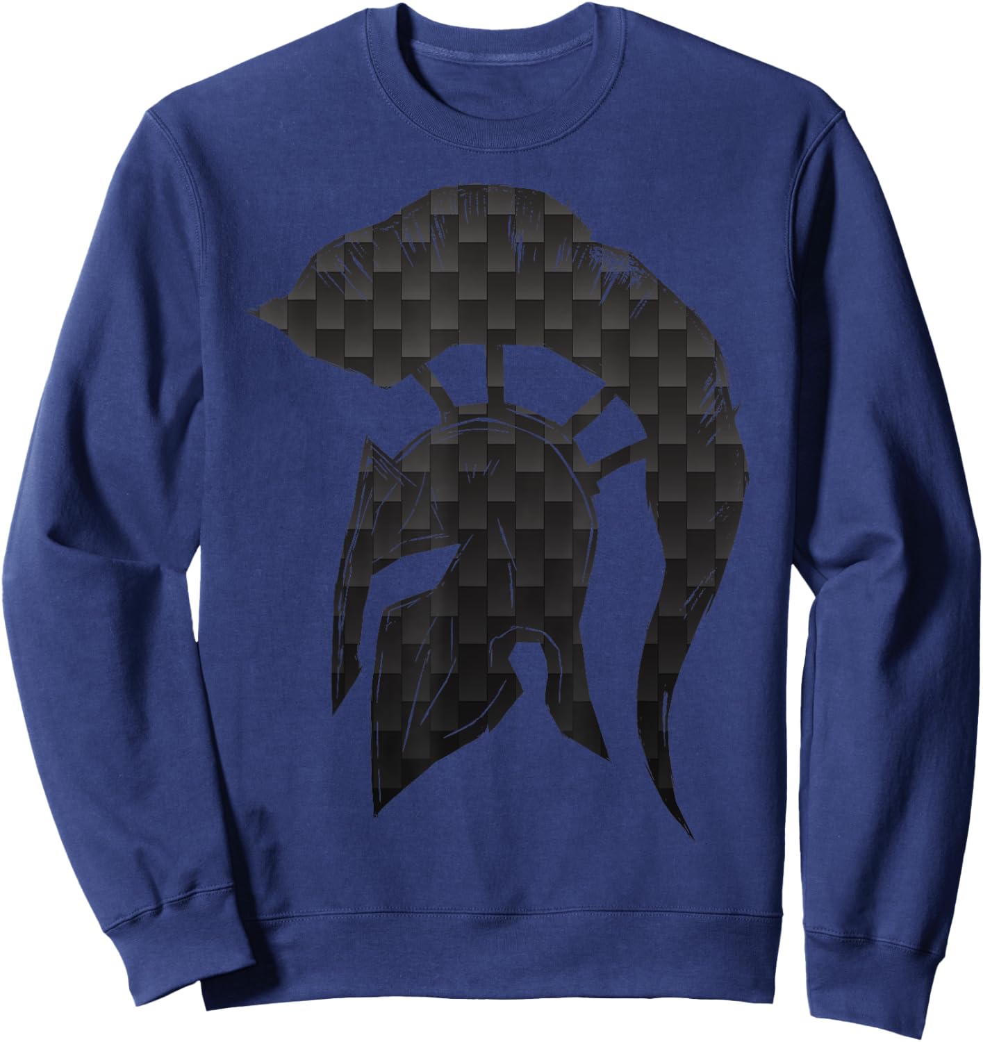 Spartan Helmet Warrior Trojan Warrior Carbon Pattern gym Sweatshirt - Sweatshirt | Navy