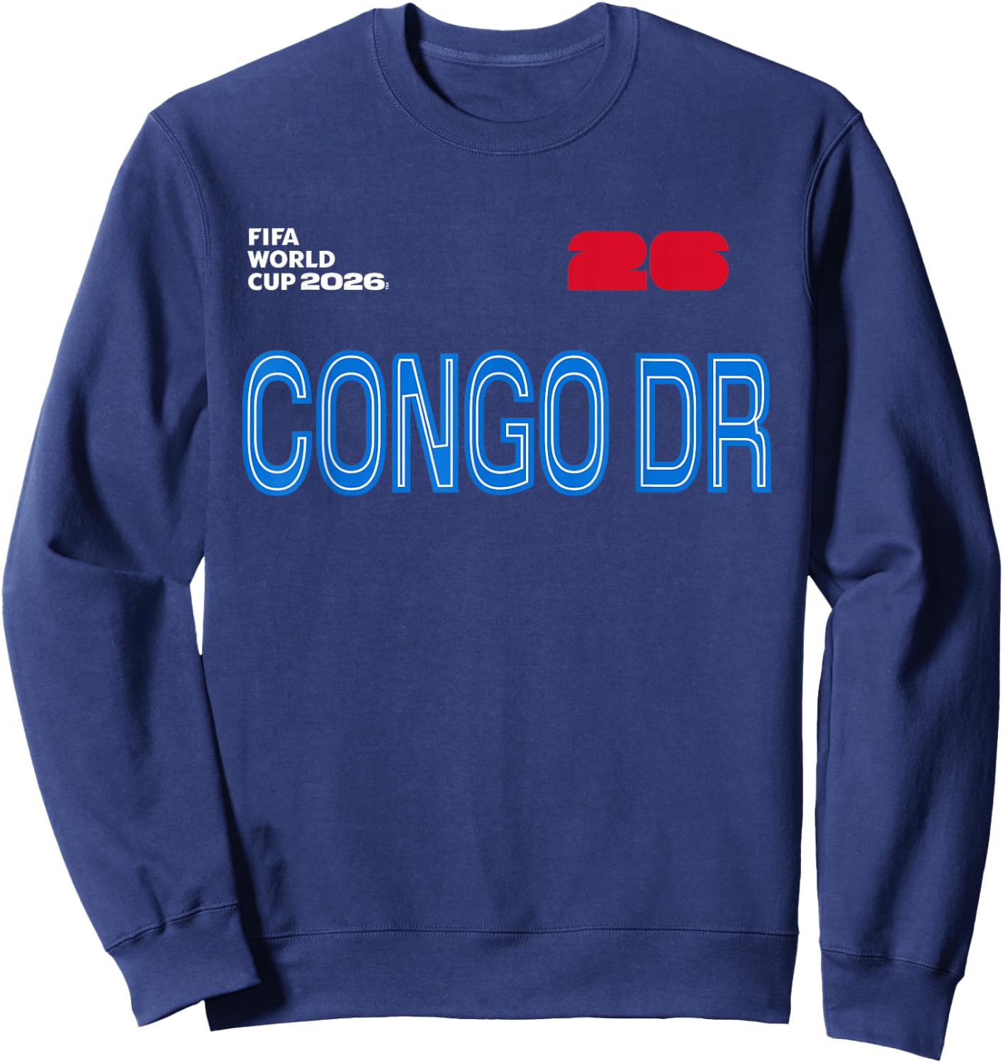 FIFA World CUP26 Congo DR Outline Graphic Sweatshirt - Sweatshirt | Navy