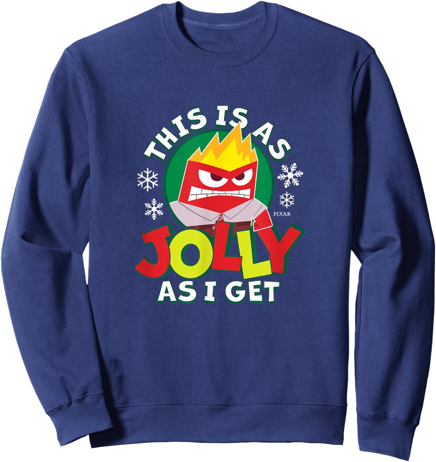 Inside Out 2 - Anger Christmas This is As Jolly As I Get Sweatshirt - Sweatshirt | Navy