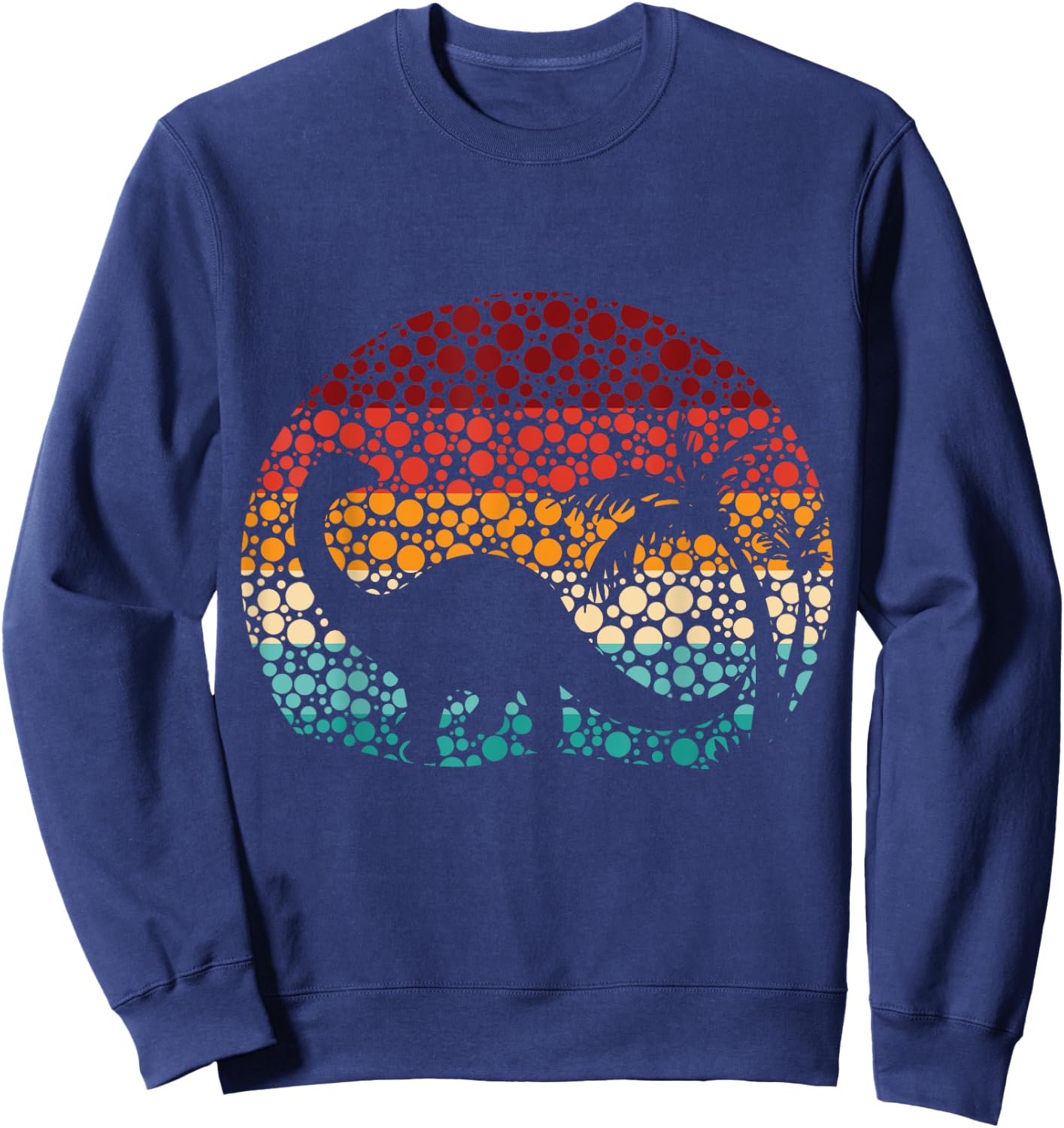 Polka Dot Brontosaurus, Retro Vintage Dinosaur Boys Sweatshirt - Sweatshirt | Navy