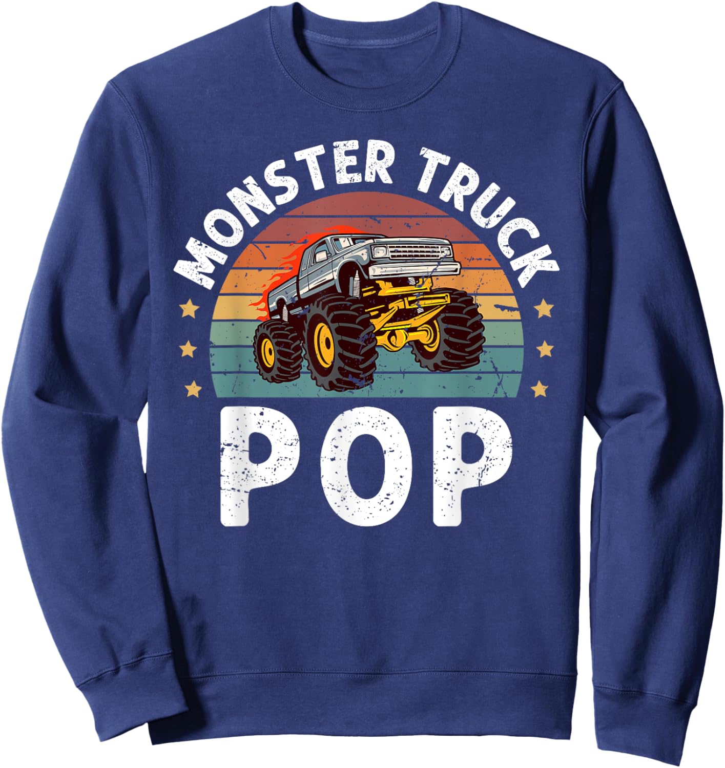 Monster Truck Pop Retro Monster Truck Pop Grandpa Sweatshirt - Sweatshirt | Navy