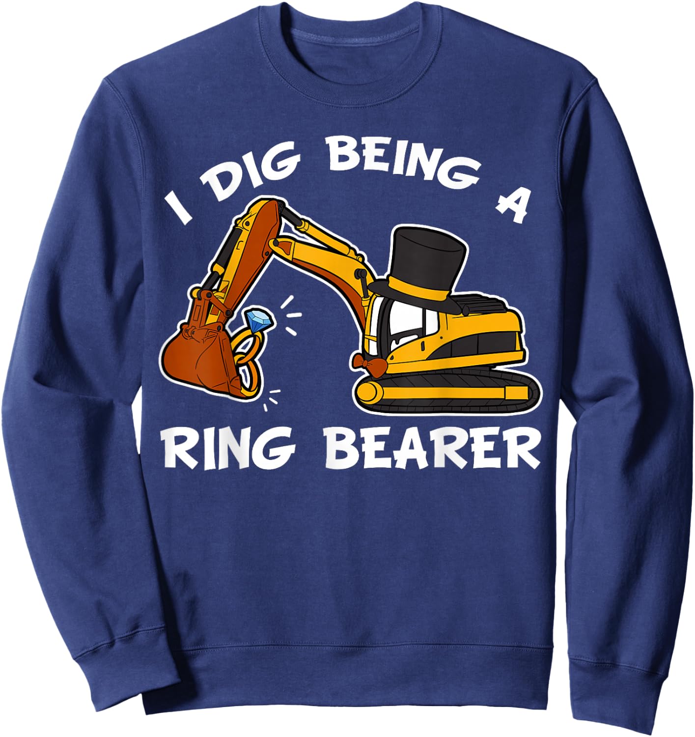 Ring Bearer Wedding Reception Groom Toddler Tractor Gift Sweatshirt - Sweatshirt | Navy