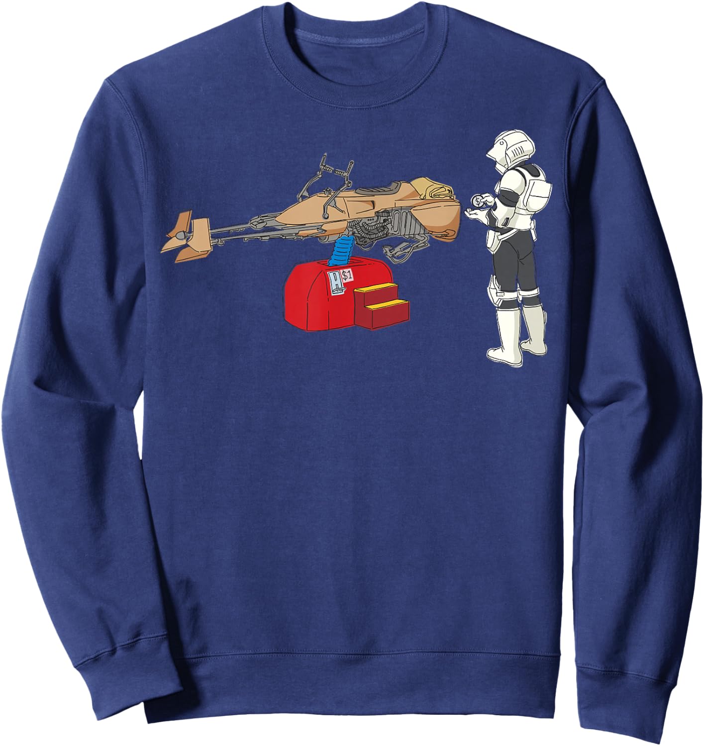 Star Wars Stormtrooper Coin Operated Speeder Bike Sweatshirt - Sweatshirt | Navy