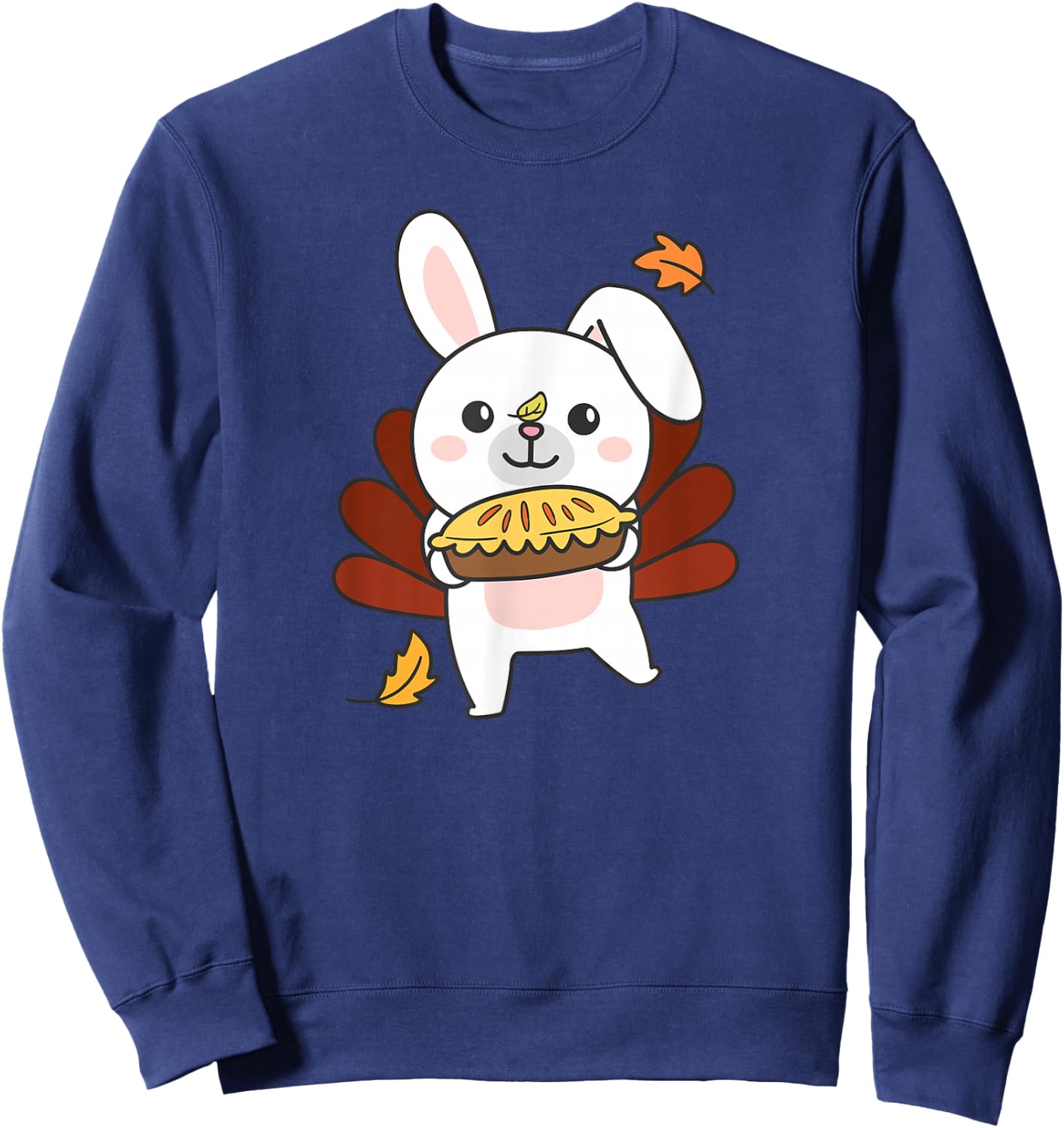 Thanksgiving Day Outfits Turkey Bunny With Applepie Sweatshirt - Sweatshirt | Navy