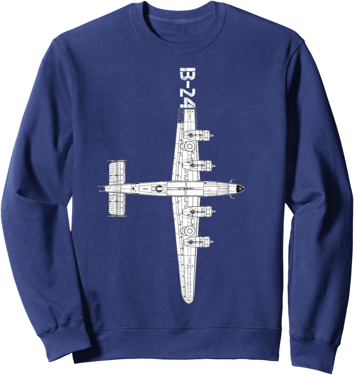 Consolidated B-24 Liberator Heavy Bomber WW2 Airplane Sweatshirt - Sweatshirt | Navy