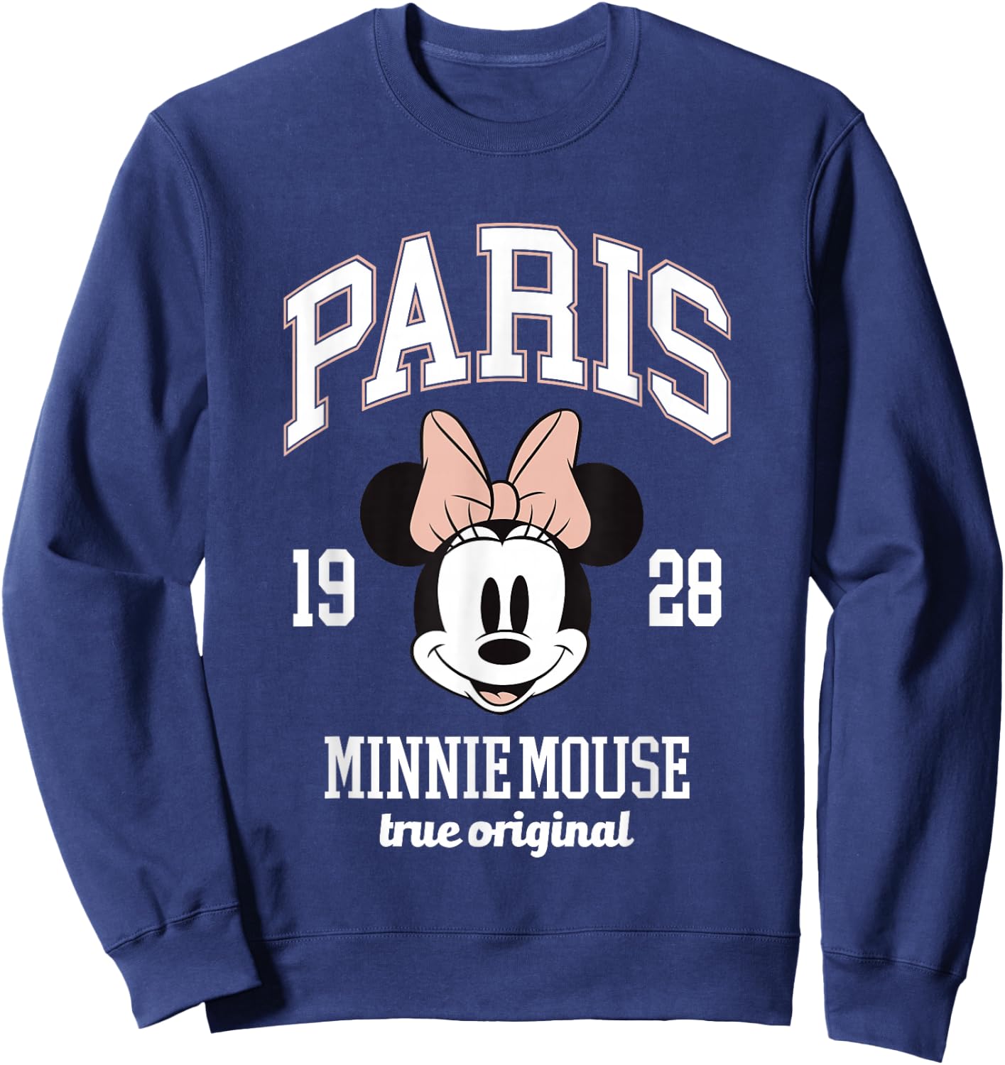 Disney Minnie Mouse True Original Paris 1928 Big Chest Logo Sweatshirt - Sweatshirt | Navy