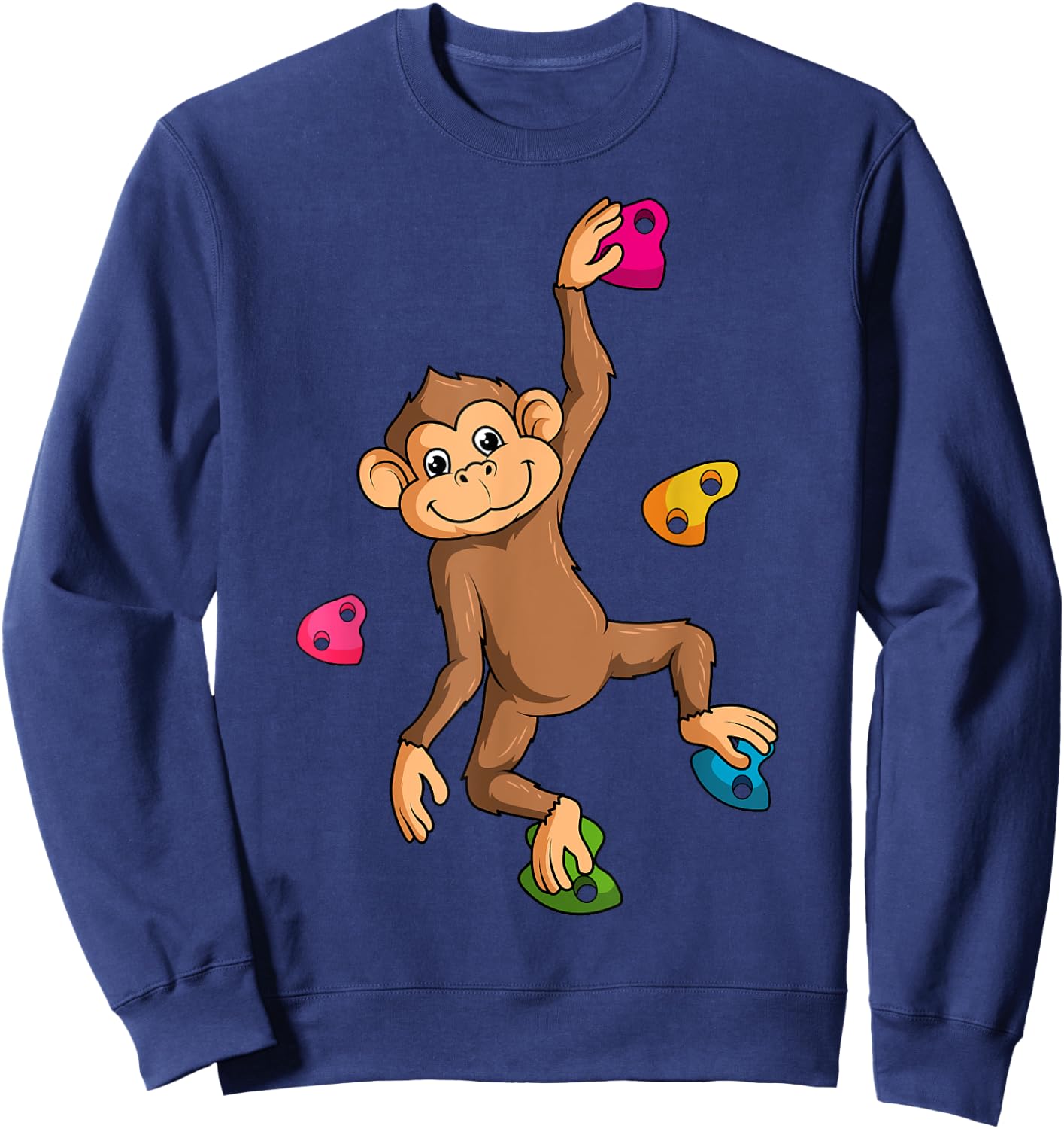 Bouldering Climber Free Climbing Monkey Small Rock Formation Sweatshirt - Sweatshirt | Navy