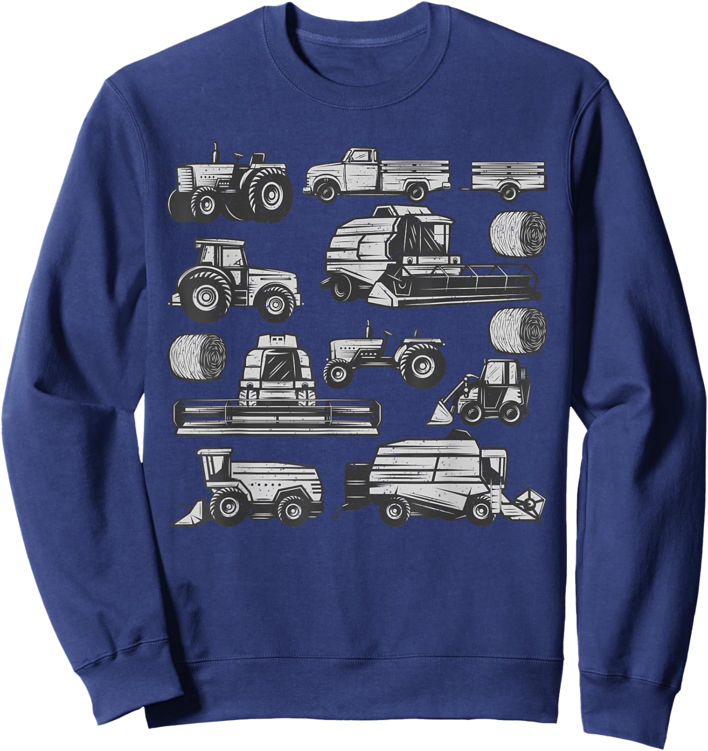 Tractor Farmer Art Women Kids Farming Trucks Lover Sweatshirt - Sweatshirt | Navy