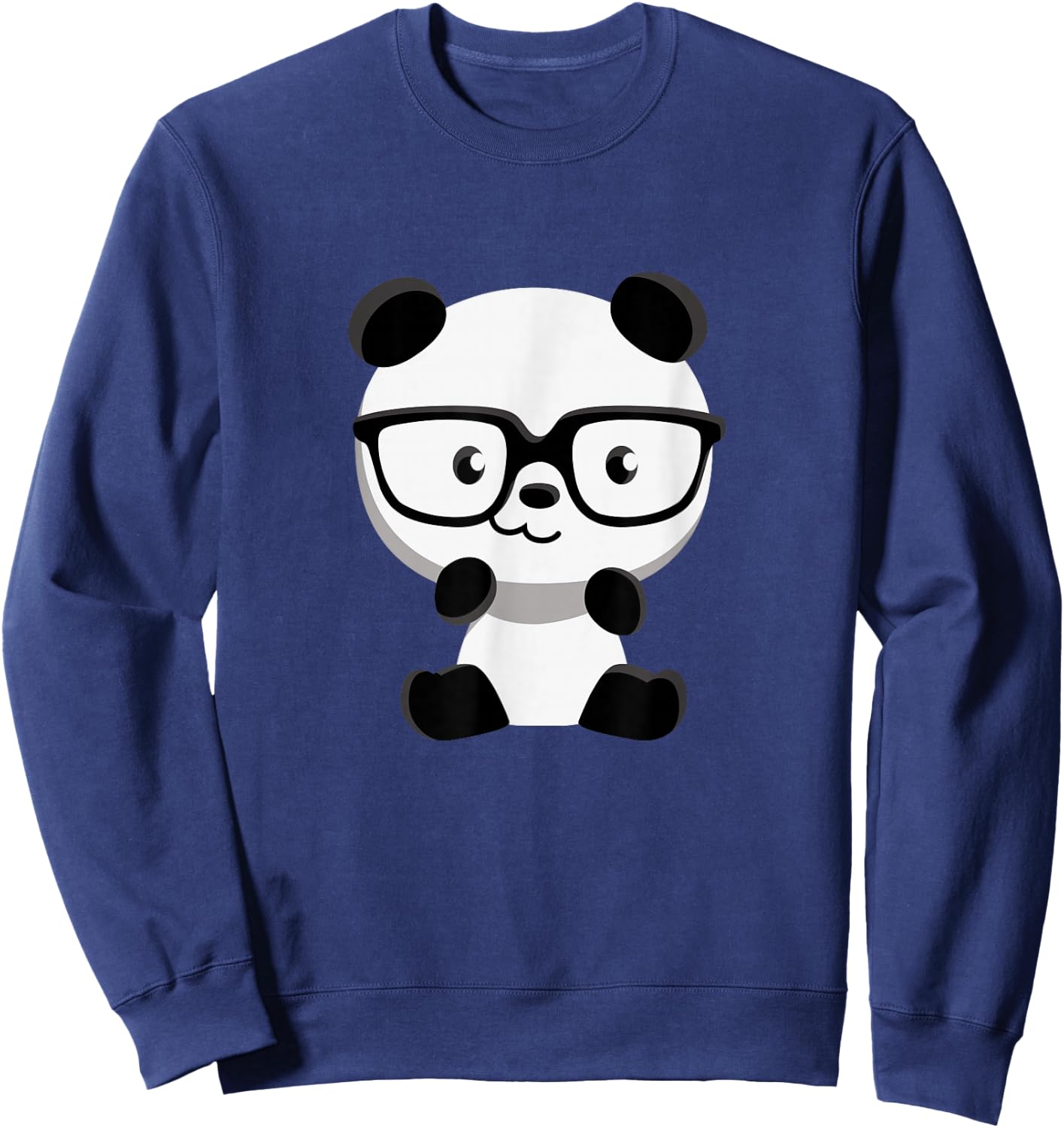 Cute Little Bear Panda Nerd With Glasses Sweatshirt - Sweatshirt | Navy