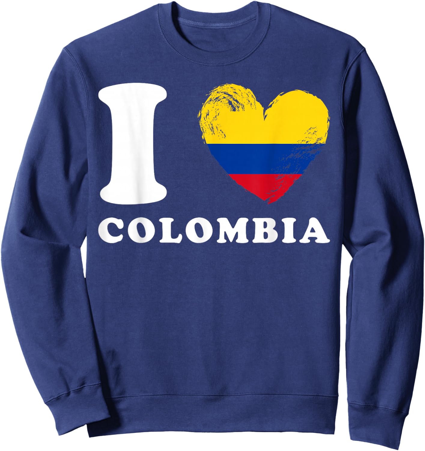 I Love Colombia - Heart Flag Colombia Sweatshirt - Sweatshirt | Navy
