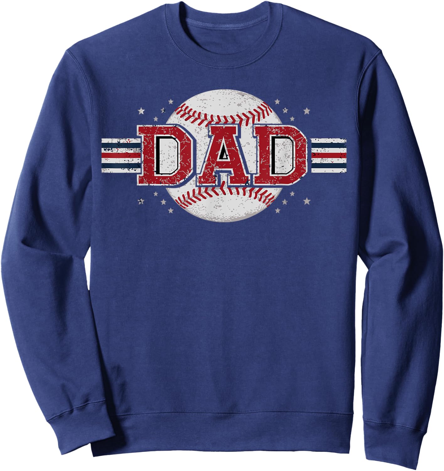 Dad Baseball Design for Sports Loving Father Retro Baseball Sweatshirt - Sweatshirt | Navy