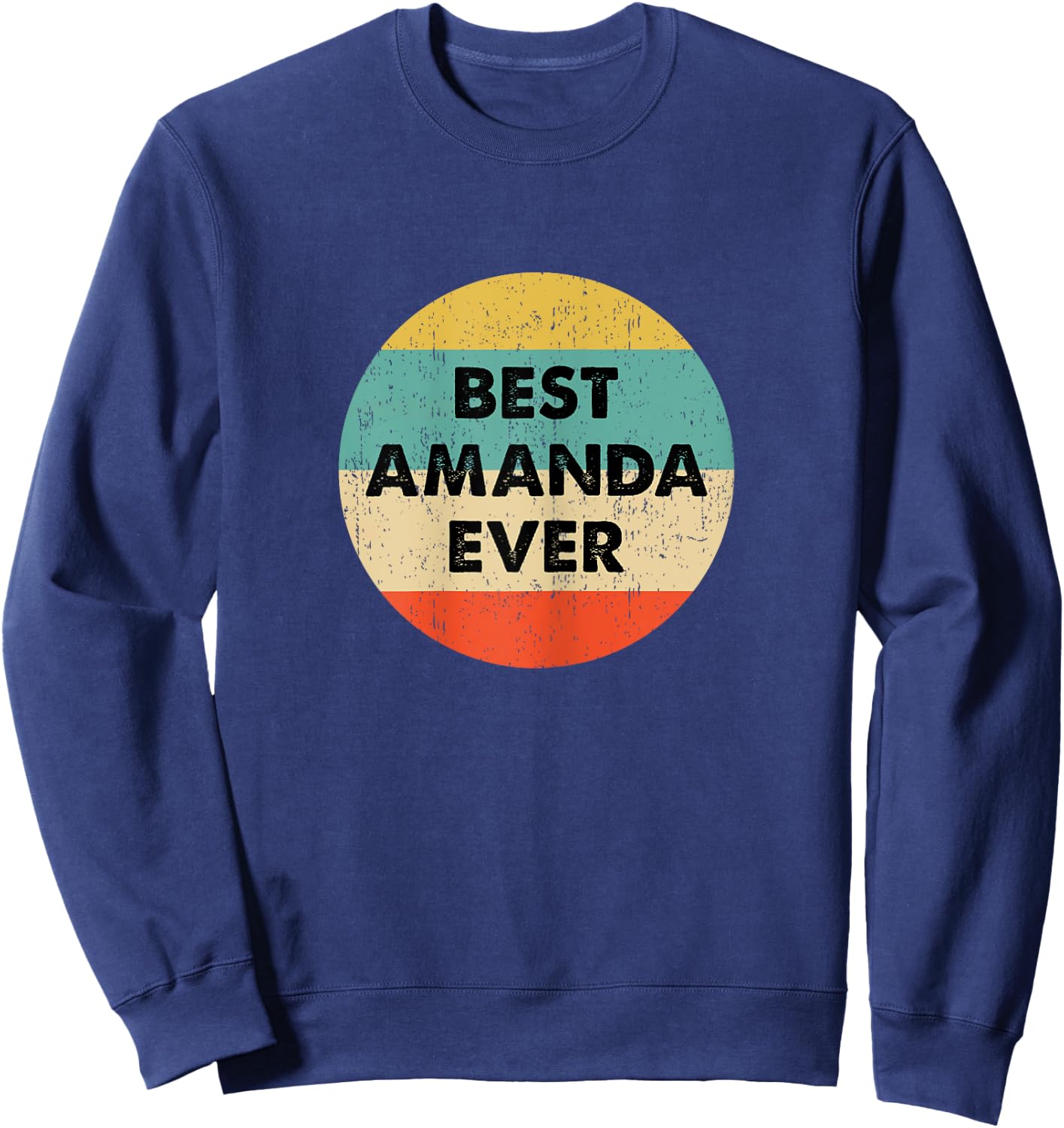 Amanda Name Shirts & Gifts Amanda Name Women's Black XS Classic Fit Short Sleeve Round Neck Personalized Letter Print Sweatshirt - Sweatshirt | Navy