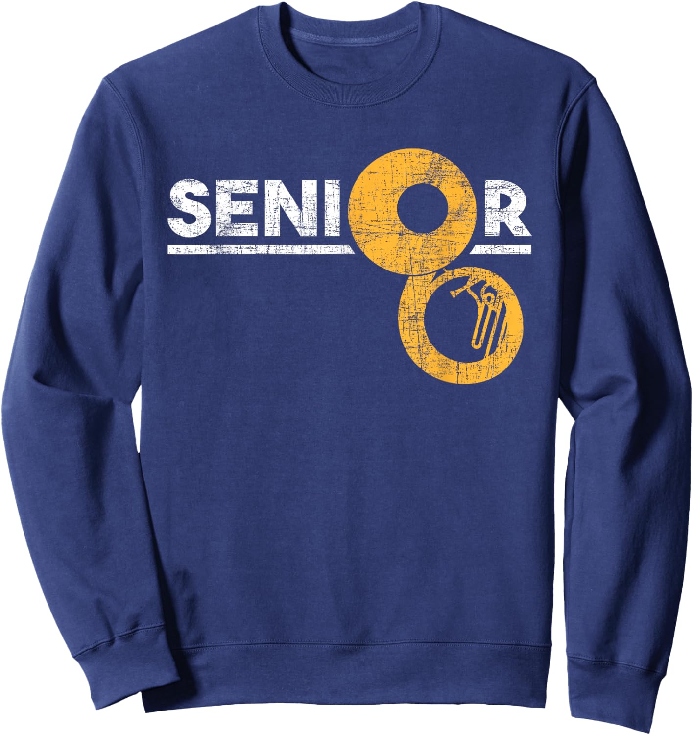 Senior - Sousaphone Player Musical Instrument Lover Sweatshirt - Sweatshirt | Navy