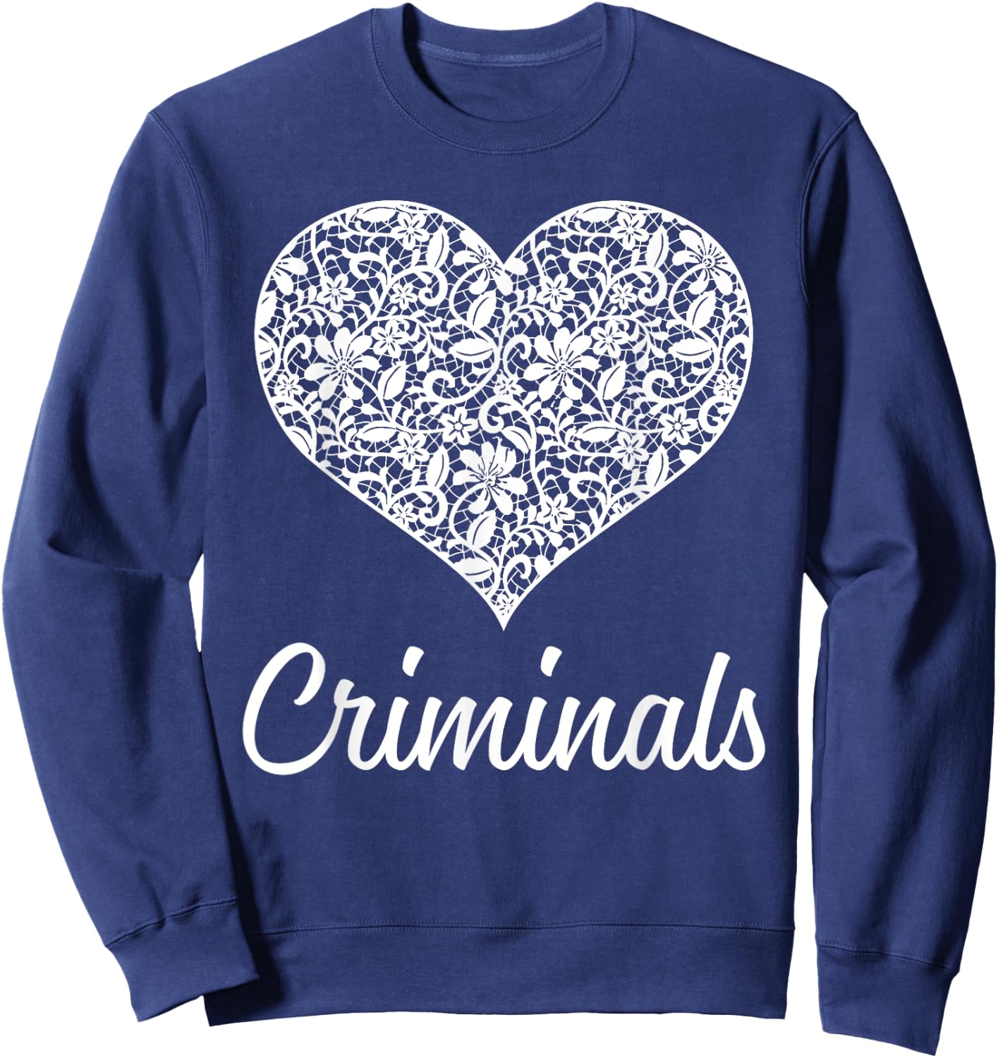 Criminals Yuma Lace Heart HS Sweatshirt - Sweatshirt | Navy