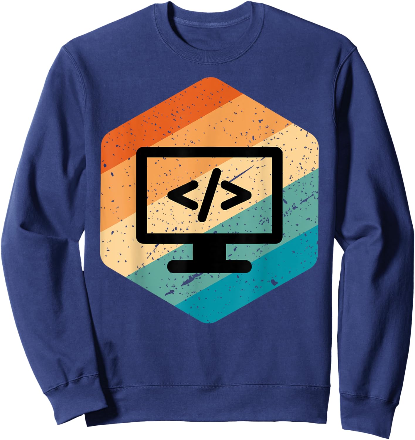Retro Vintage Look Web Developer - CSS, JavaScript, and HTML Sweatshirt - Sweatshirt | Navy