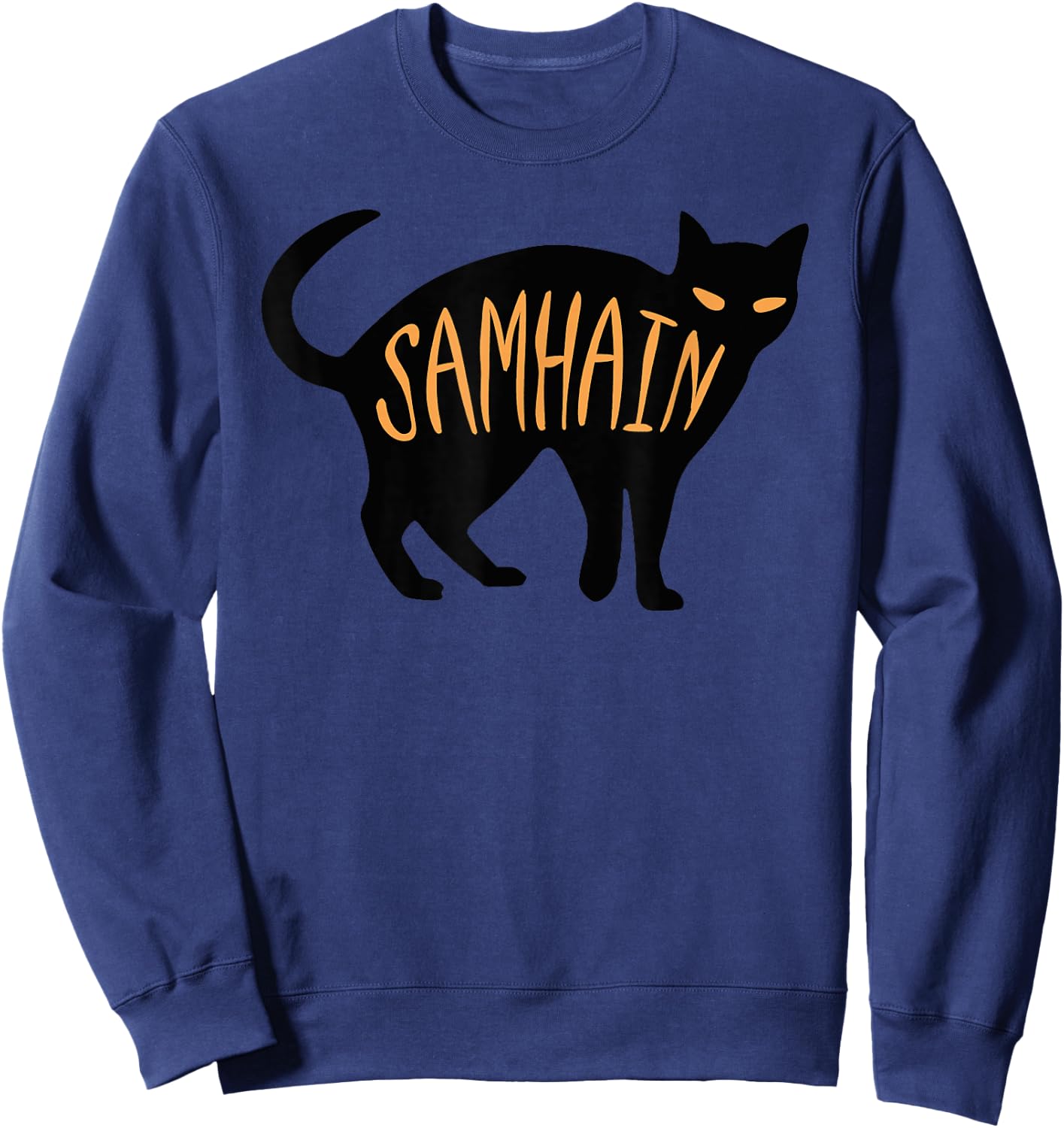 Samhain Black Cat Wiccan Witch Halloween Men Women Kids Sweatshirt - Sweatshirt | Navy
