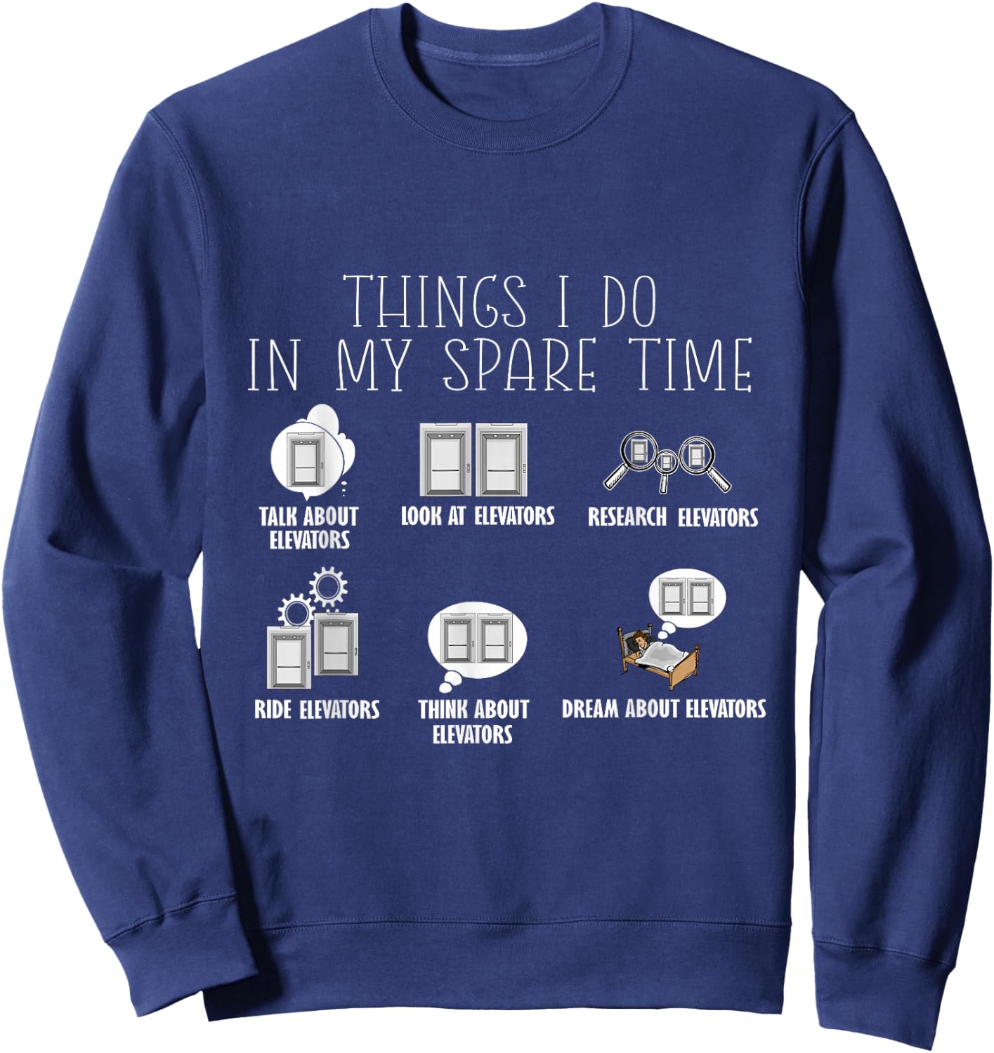 Elevator Constructor Elevator Mechanic Elevator Sweatshirt - Sweatshirt | Navy