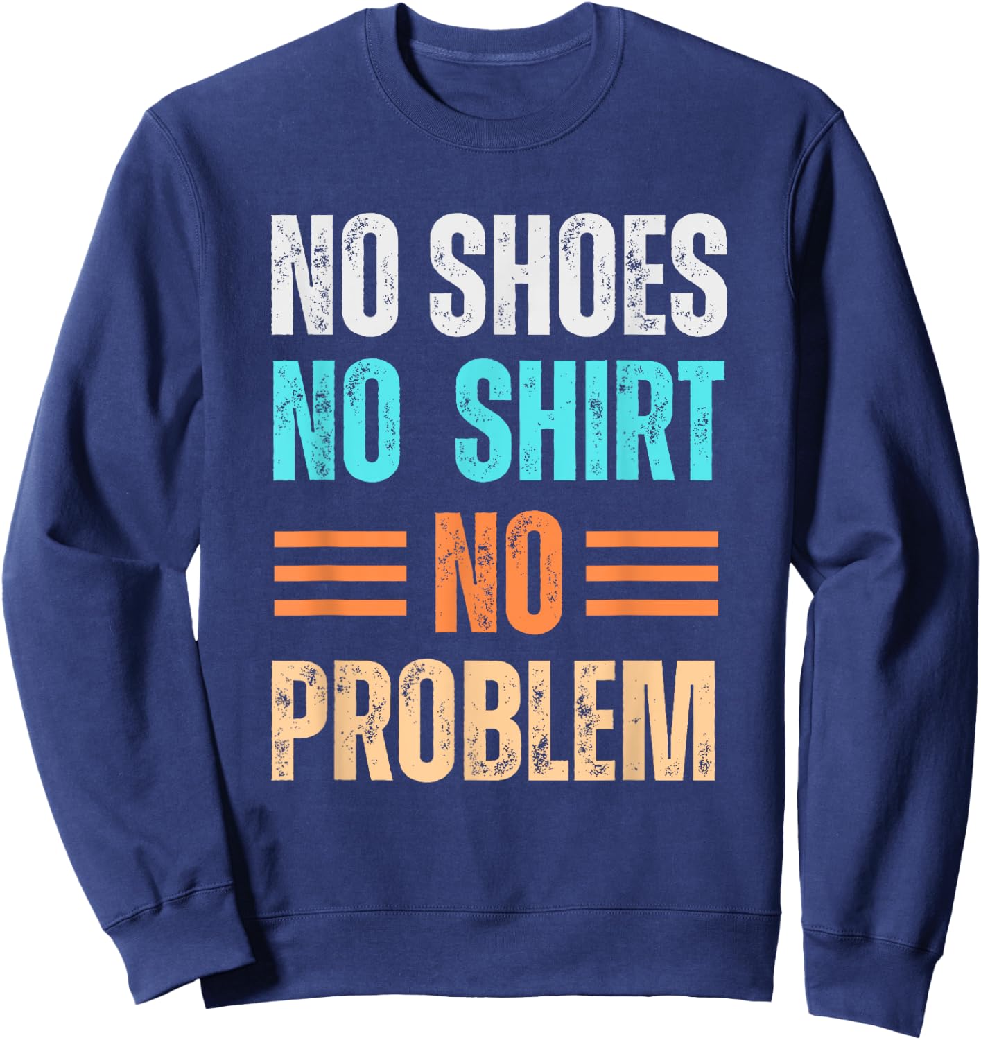 No Shoes Shirt No Problem Coconut Tree Country Music Sweatshirt - Sweatshirt | Navy